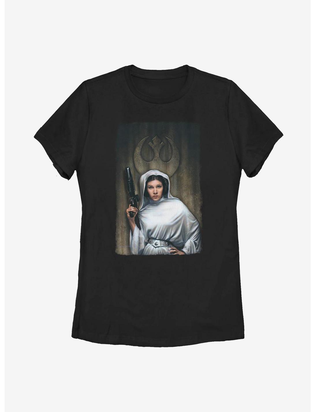 Star Wars Leia Painting Womens T-Shirt, BLACK, hi-res