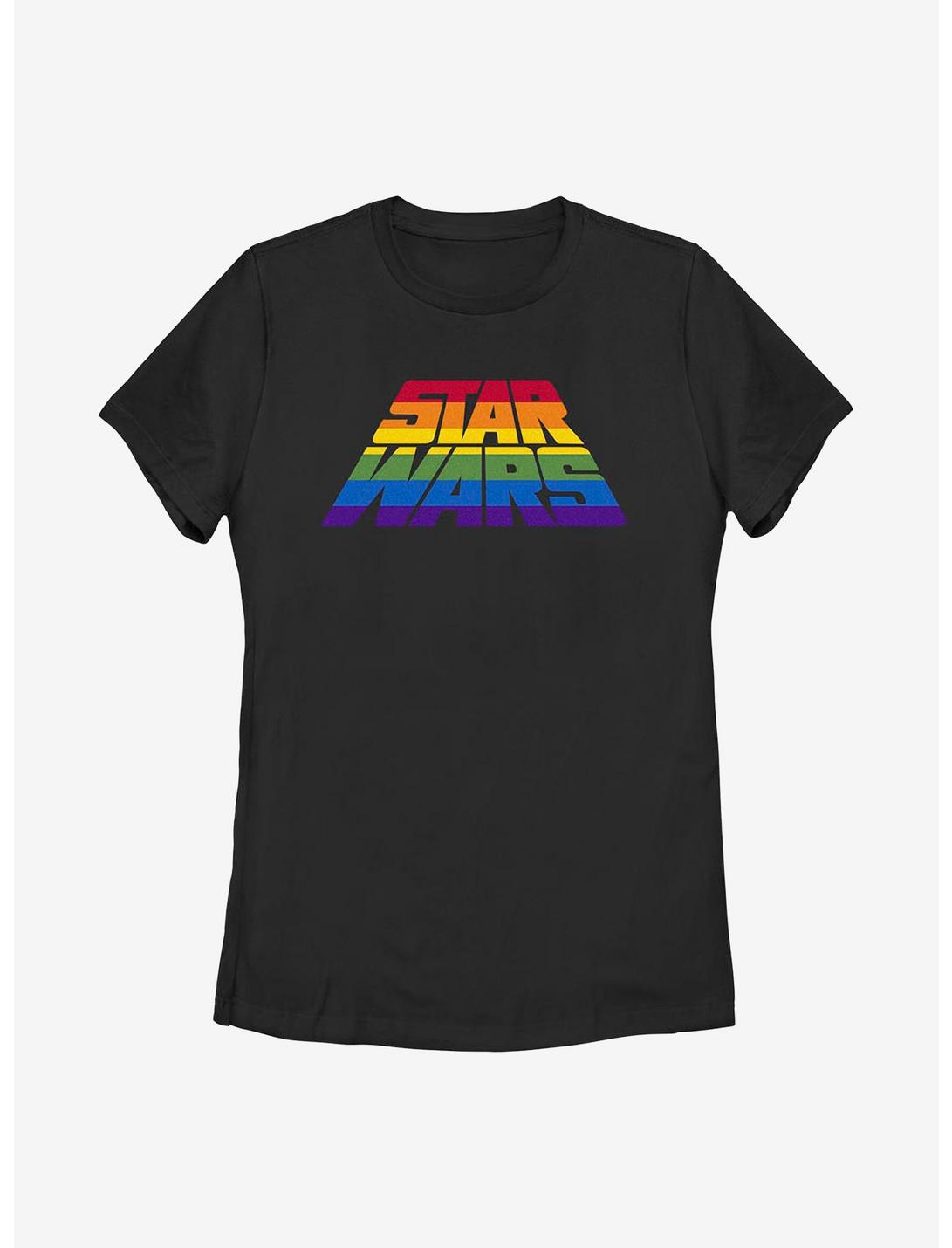 Star Wars Perspective Rainbow Logo Womens T-Shirt, BLACK, hi-res