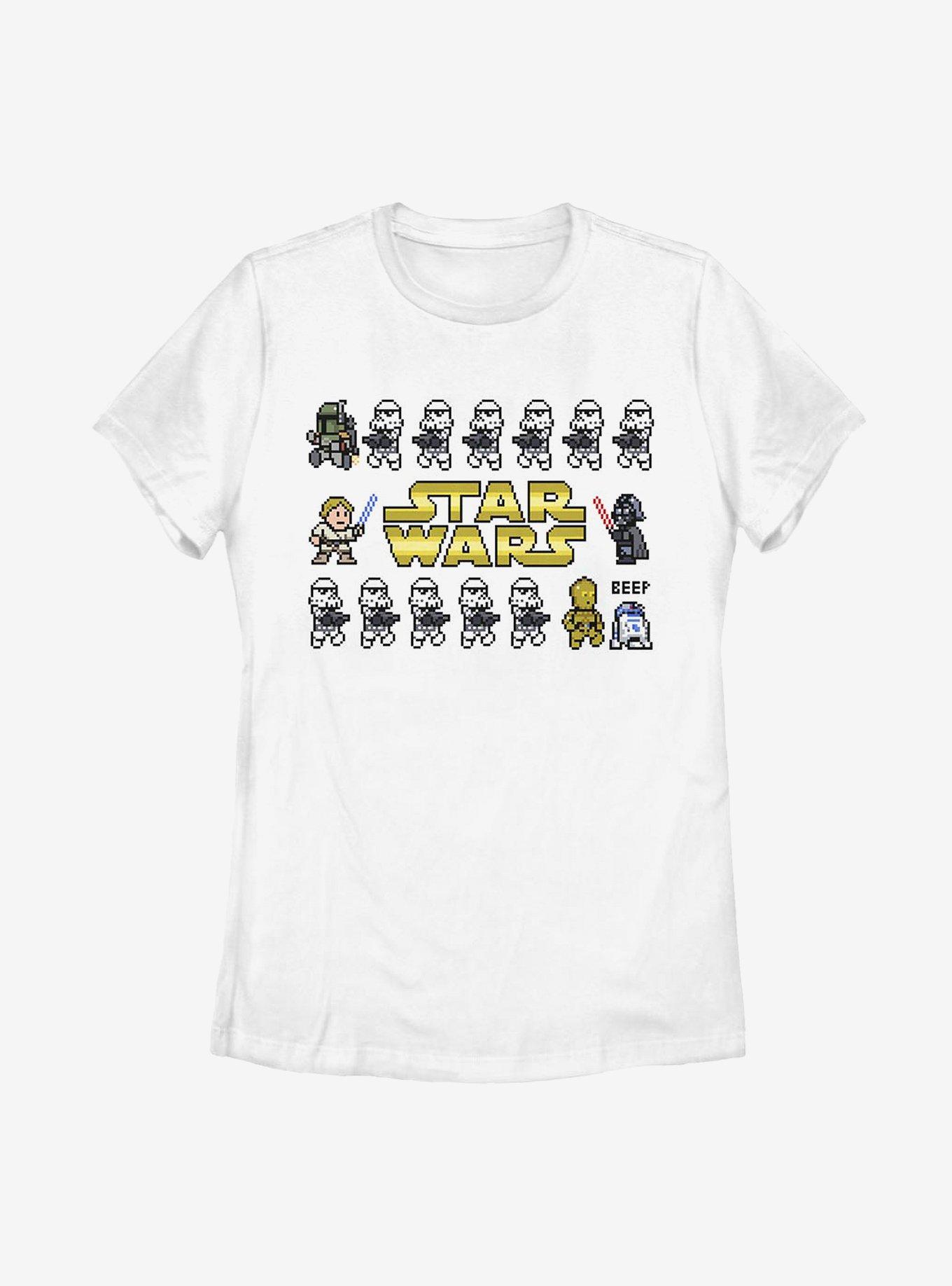 Star Wars Pixel Line Womens T-Shirt, WHITE, hi-res