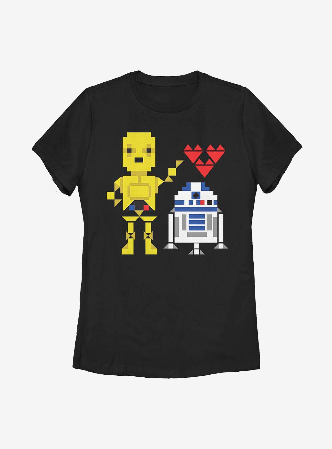 Star Wars R2 C3PO Love Womens T-Shirt, BLACK, hi-res