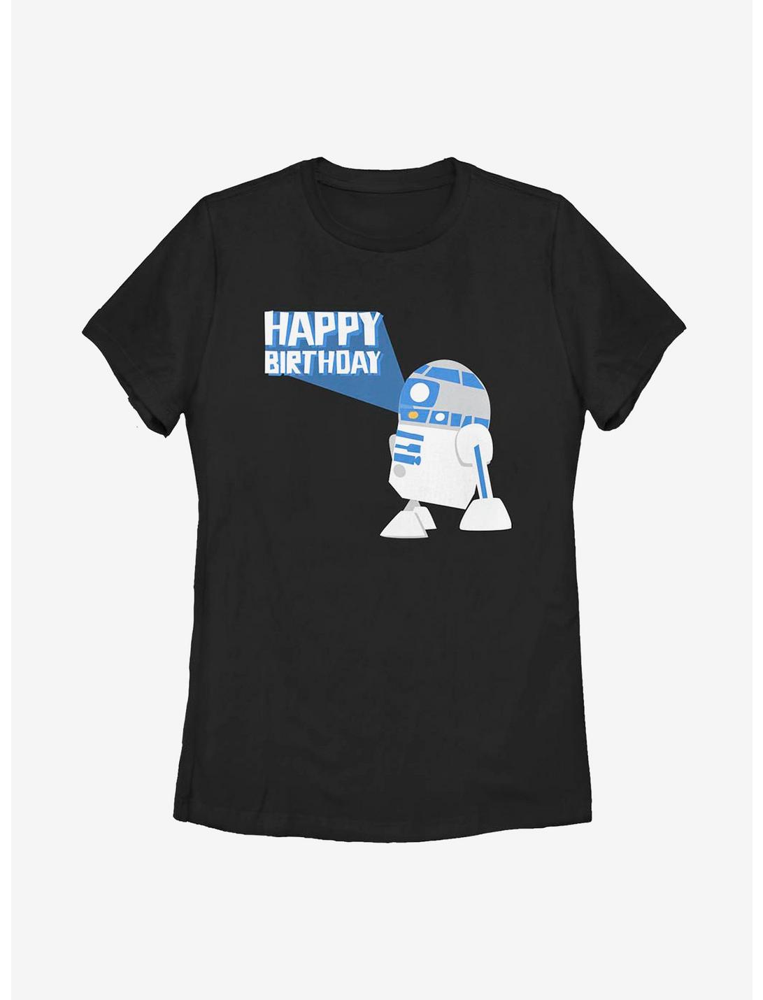 Star Wars R2D2 Happy B Day Womens T-Shirt, BLACK, hi-res