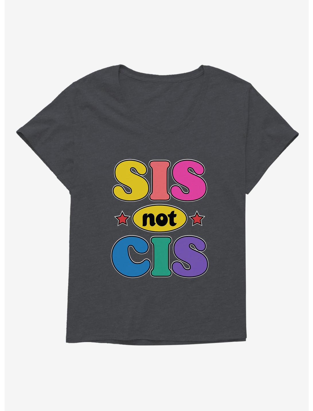 Sis Not Cis T-Shirt Plus Size, CHARCOAL HEATHER, hi-res
