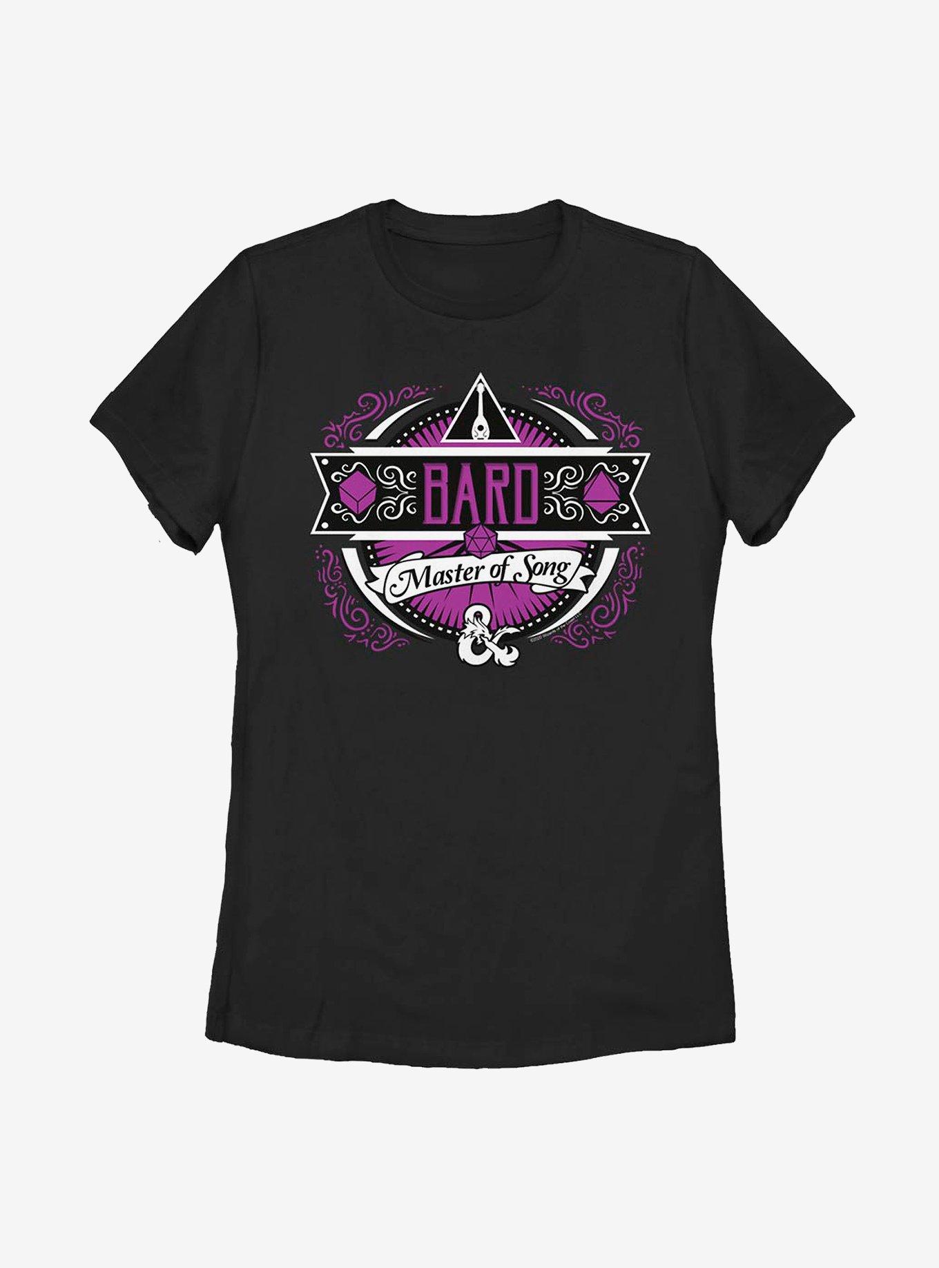 Dungeons & Dragons Bard Label Womens T-Shirt, BLACK, hi-res