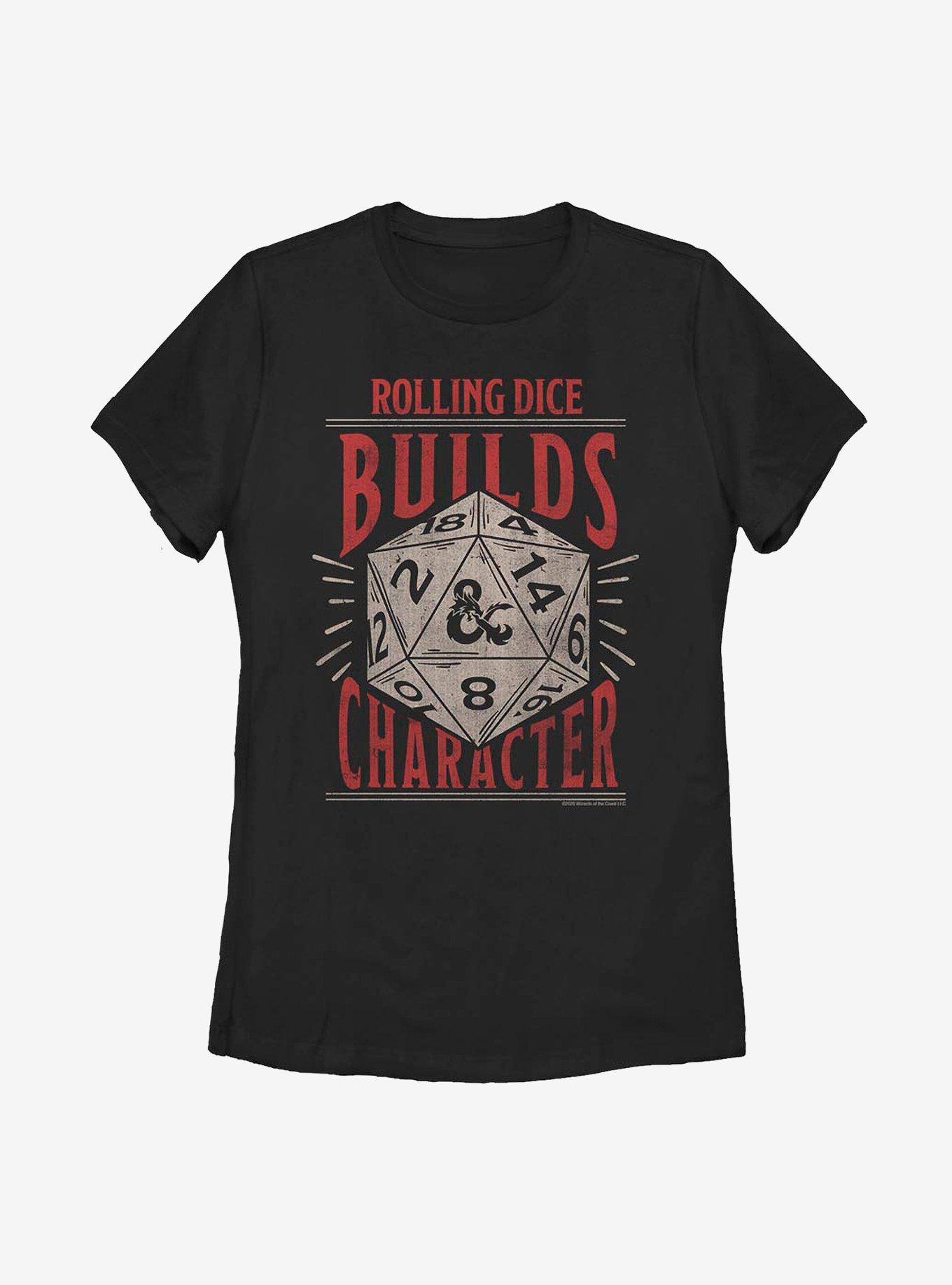 Dungeons & Dragons Building Character Womens T-Shirt, BLACK, hi-res