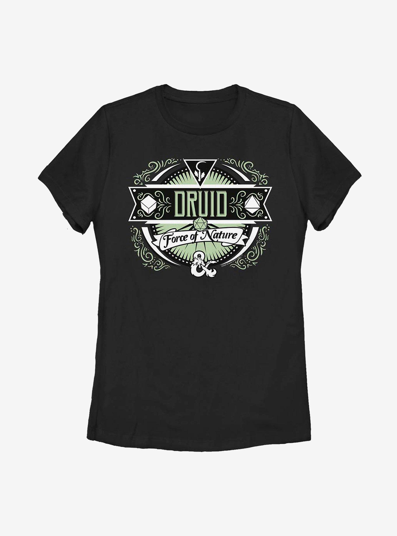 Dungeons & Dragons Druid Label Womens T-Shirt, BLACK, hi-res