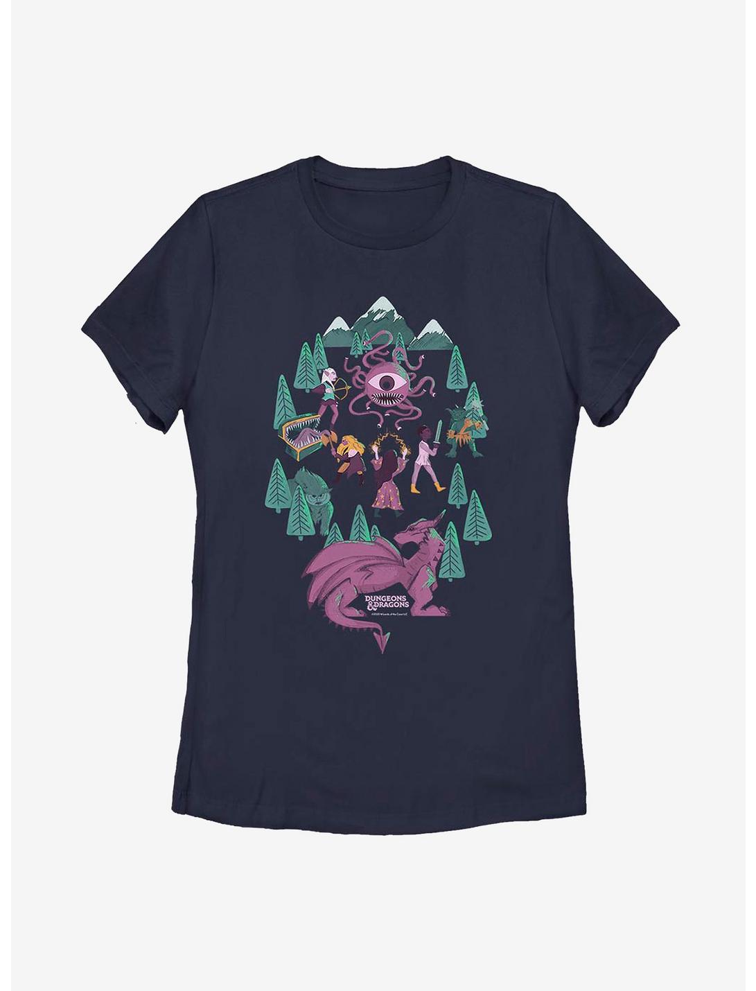 Dungeons & Dragons Fantasy Adventure Crew Womens T-Shirt, NAVY, hi-res