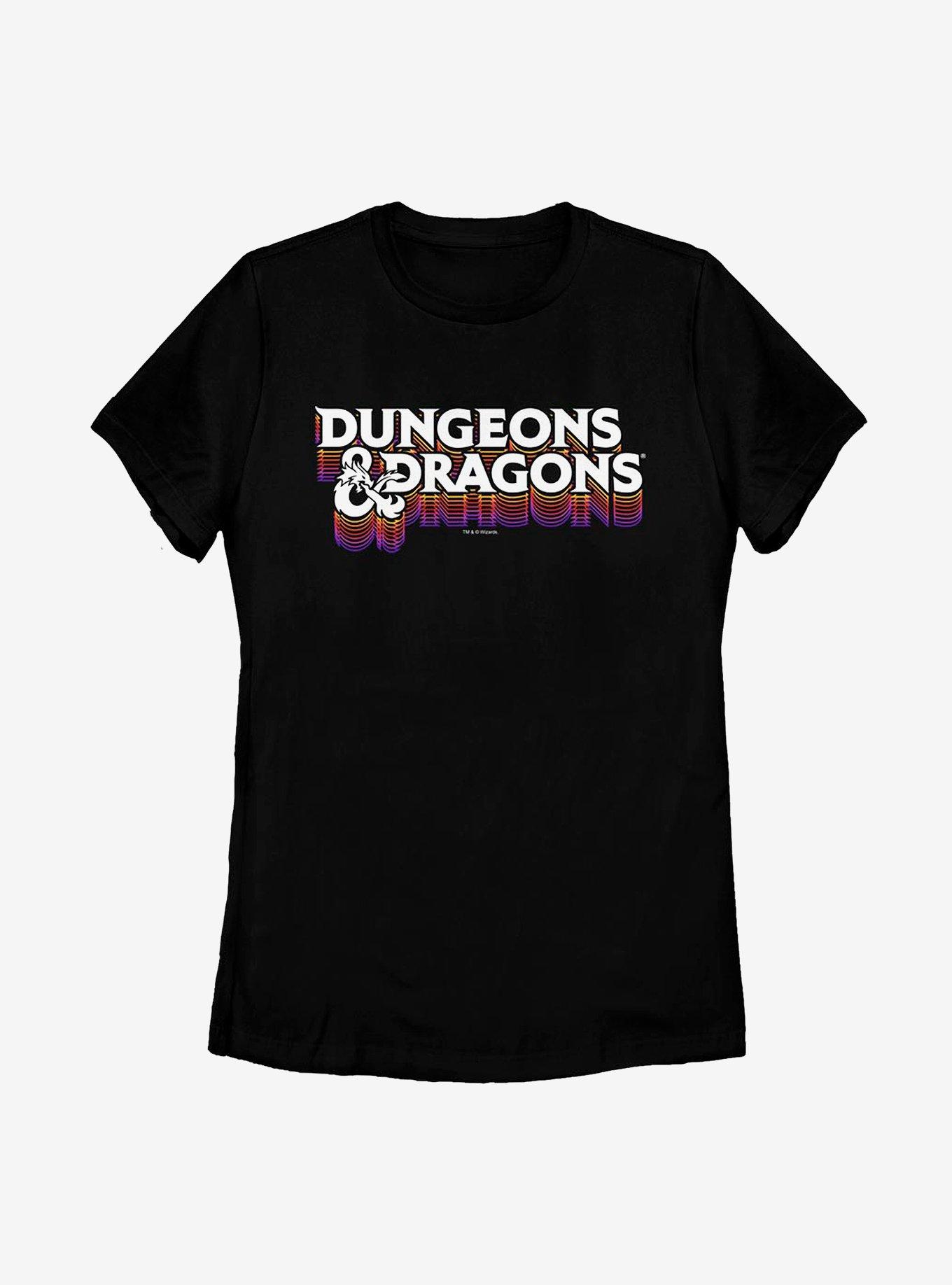 Dungeons & Dragons Logo 70's Retro Colors Womens T-Shirt, , hi-res