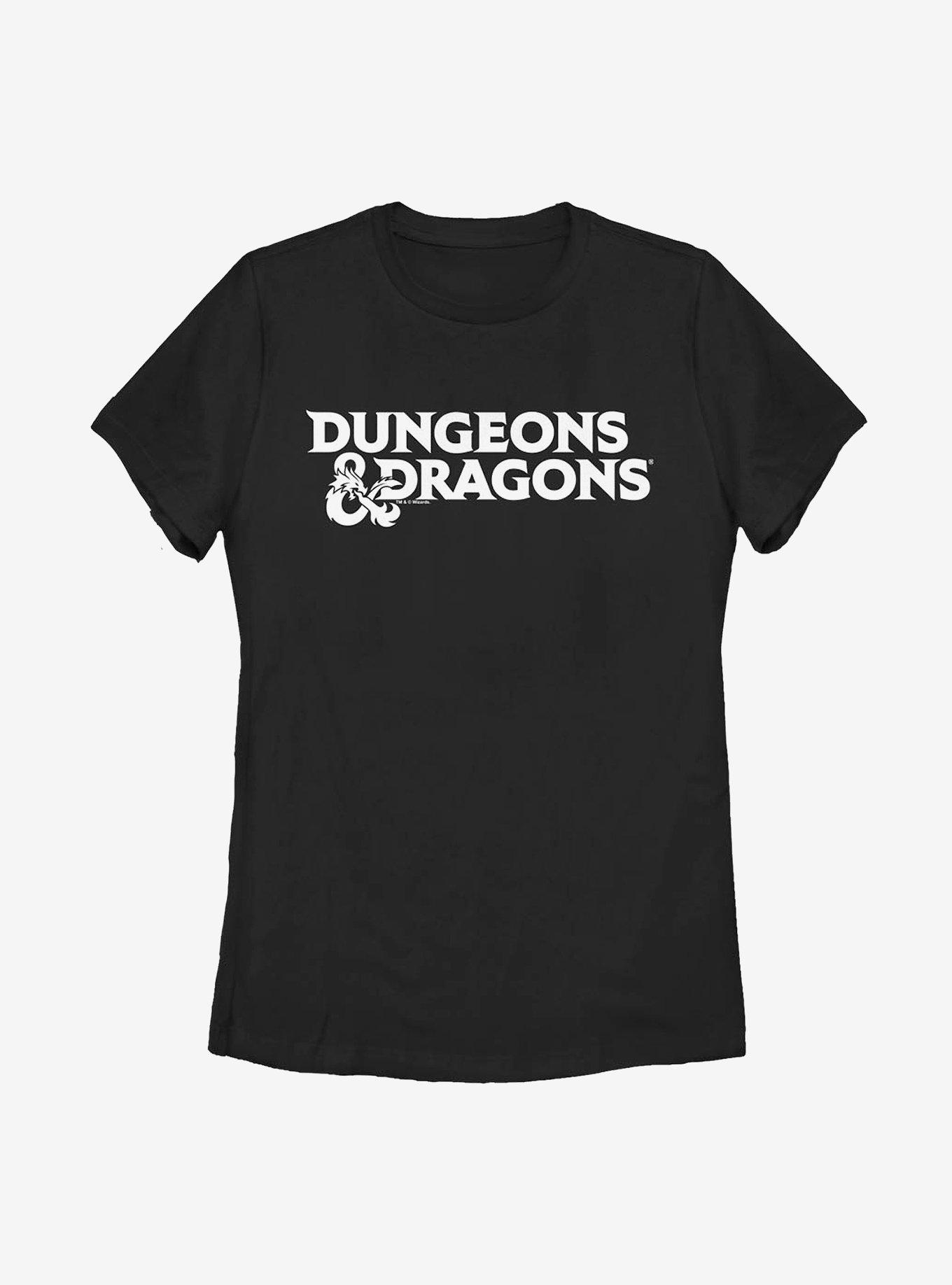 Dungeons & Dragons Stacked Logo Womens T-Shirt, BLACK, hi-res