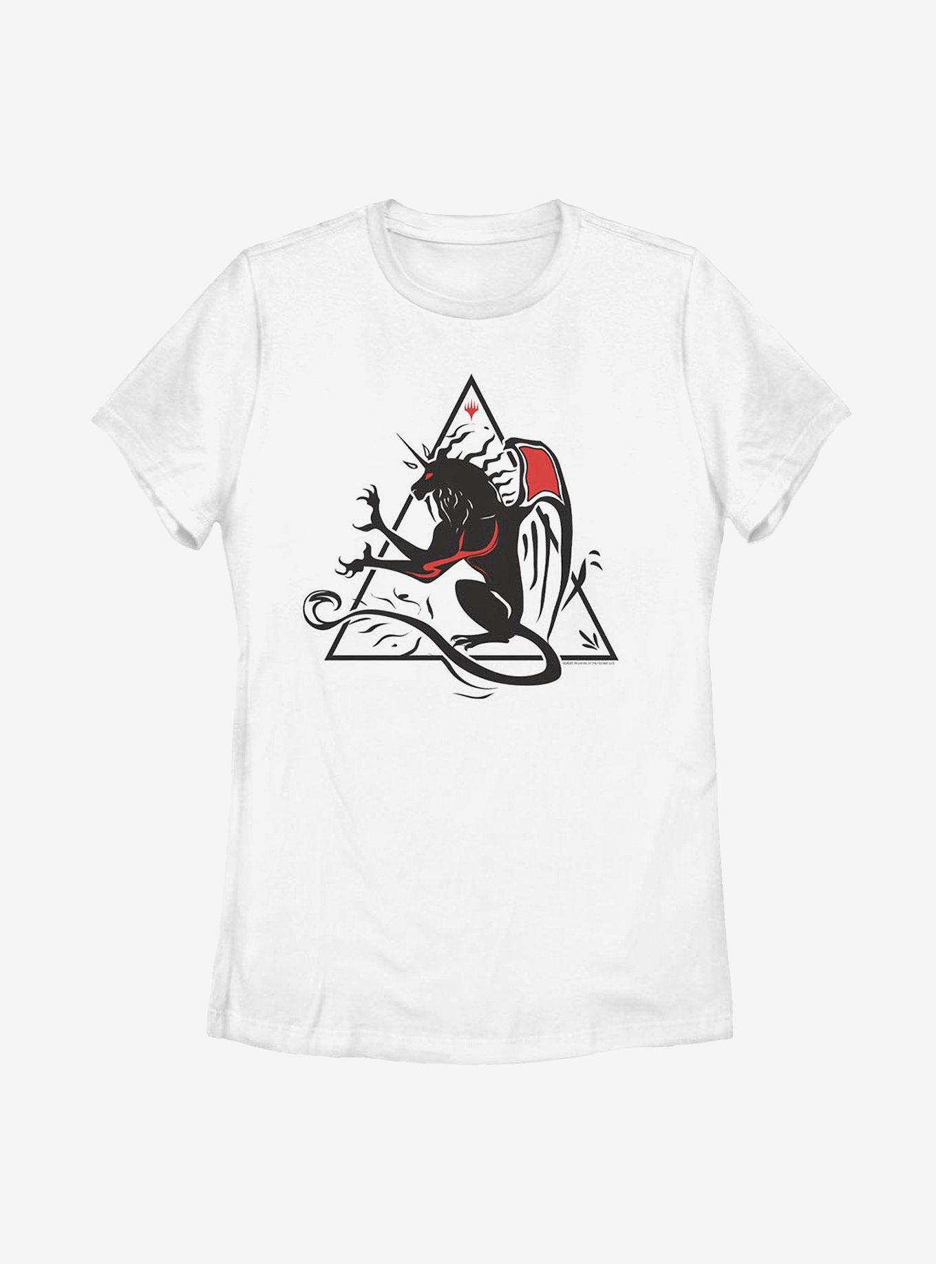 Magic: The Gathering Monster Triangle Womens T-Shirt, WHITE, hi-res