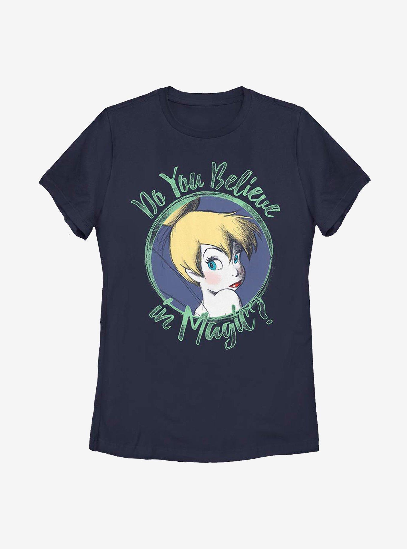 Disney Peter Pan Tinker Bell Believe In Tink Womens T-Shirt, NAVY, hi-res