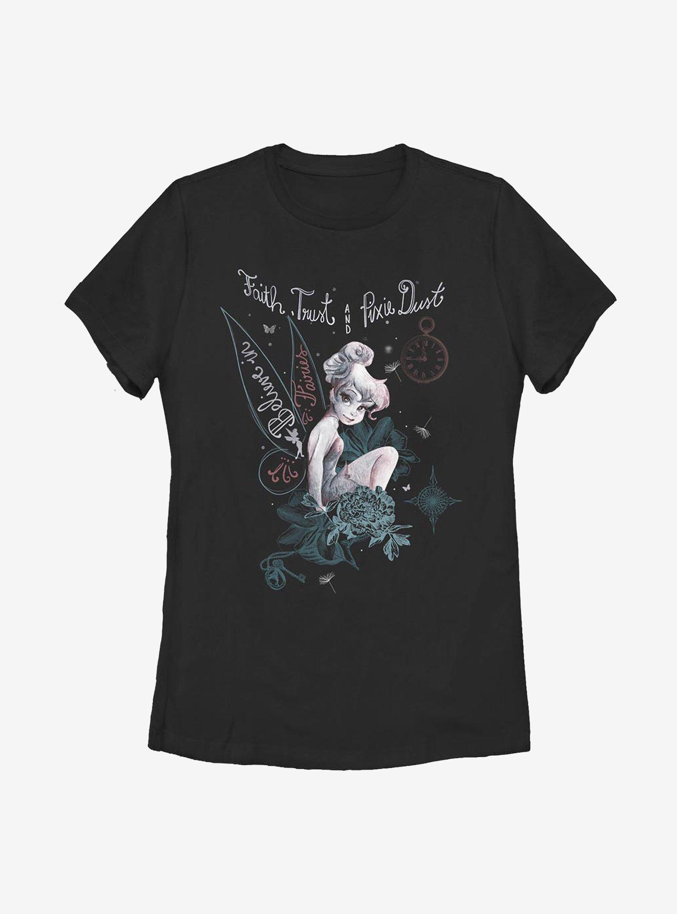 Disney Peter Pan Tinker Bell Tink In Fairy Land Womens T-Shirt, BLACK, hi-res