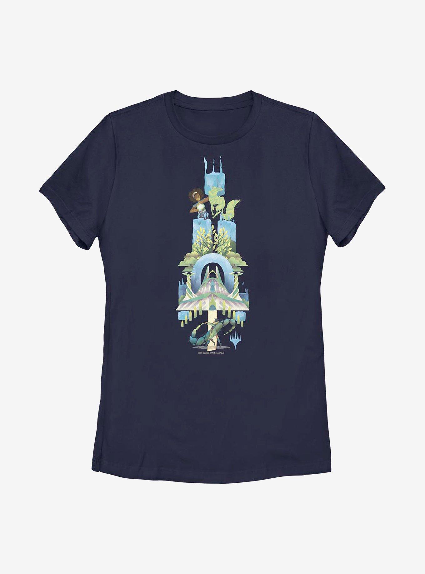 Magic: The Gathering Quandrix Land Womens T-Shirt, NAVY, hi-res