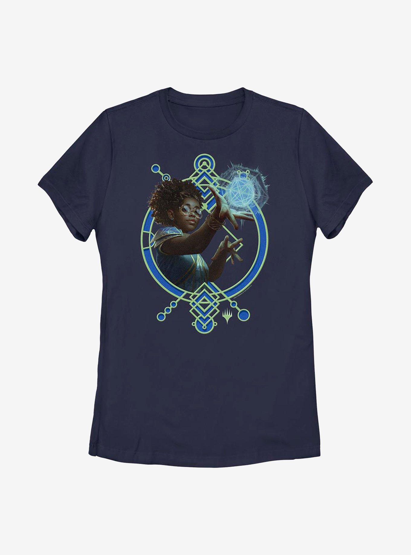 Magic: The Gathering Quandrix School Crest Womens T-Shirt, NAVY, hi-res