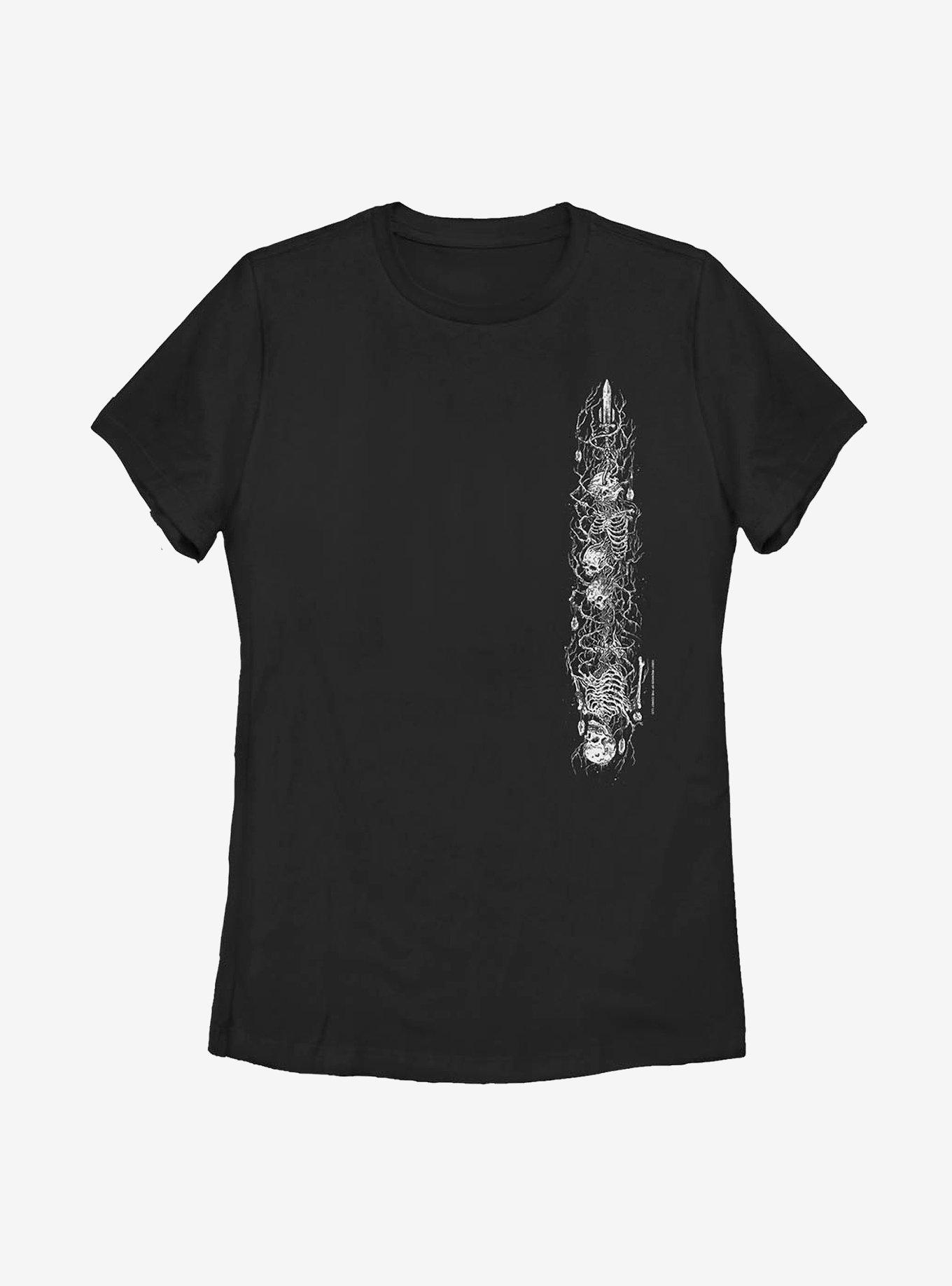 Magic: The Gathering Skeleton Left Stack Womens T-Shirt, BLACK, hi-res