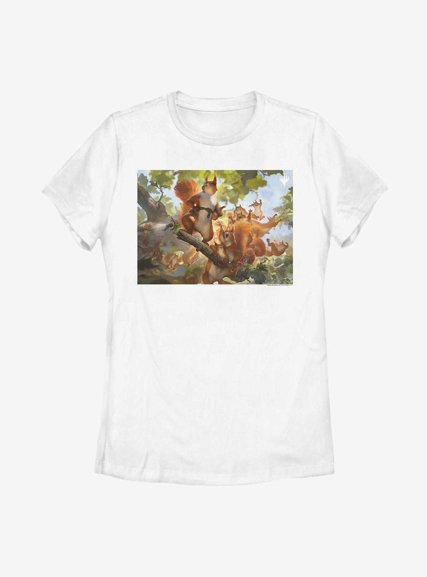 Magic: The Gathering Squirrel Fight Womens T-Shirt, WHITE, hi-res