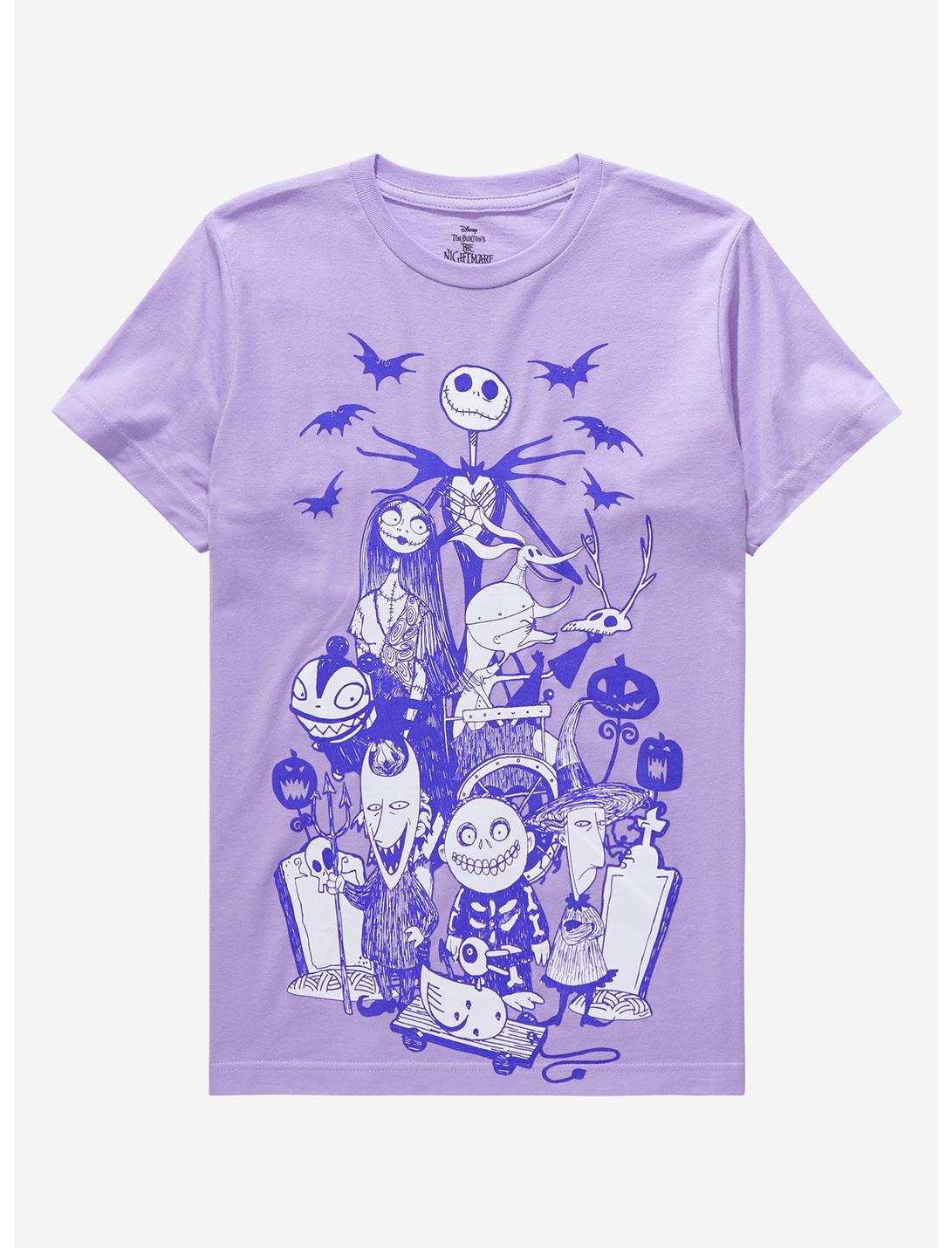 The Nightmare Before Christmas Lavender Group Boyfriend Fit Girls T-Shirt, MULTI, hi-res
