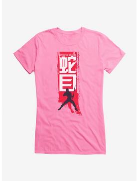 G.I. Joe Snake Eyes Stance Silhouette Banner Girls T-Shirt, CHARITY PINK, hi-res