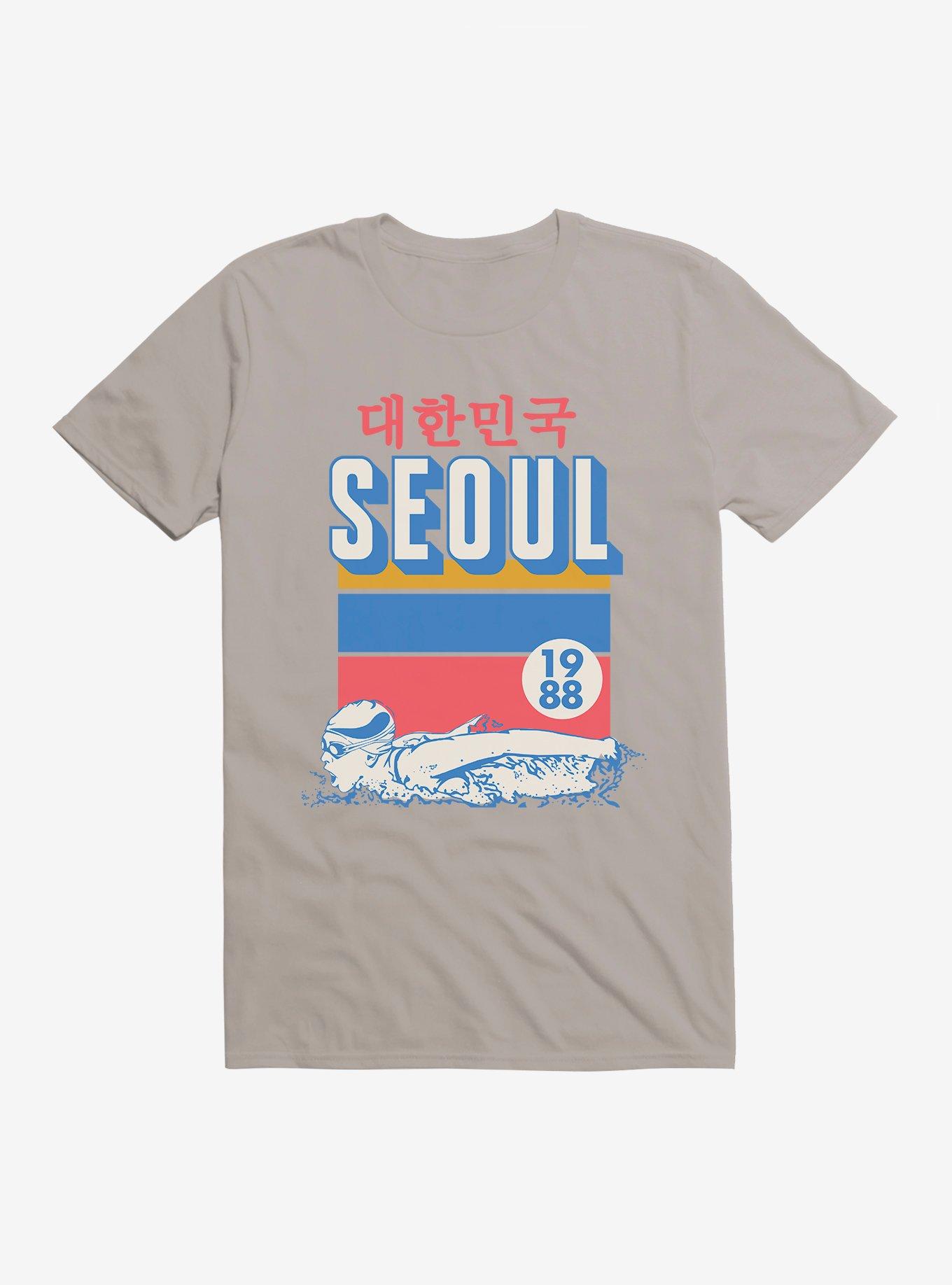 Olympics 1988 Seoul Swim T-Shirt, LIGHT GREY, hi-res