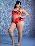 Disney Minnie Mouse Ruffled High-Waisted Swim Bottoms Plus Size, MULTI, hi-res