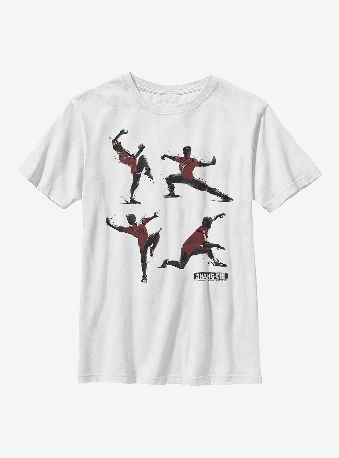 Marvel Shang-Chi And The Legend Of The Ten Rings Kung Fu Poses Youth T-Shirt, WHITE, hi-res
