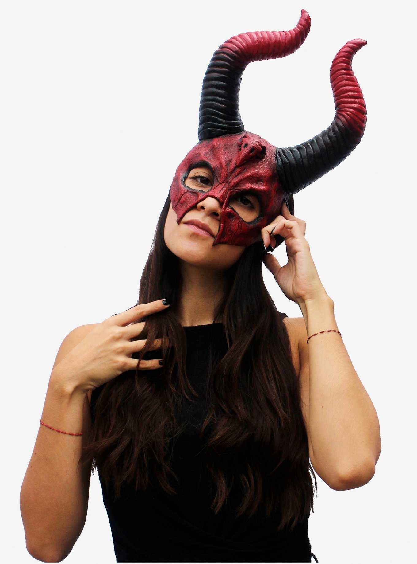 Devil Mythical Horned Skull Mask, , hi-res