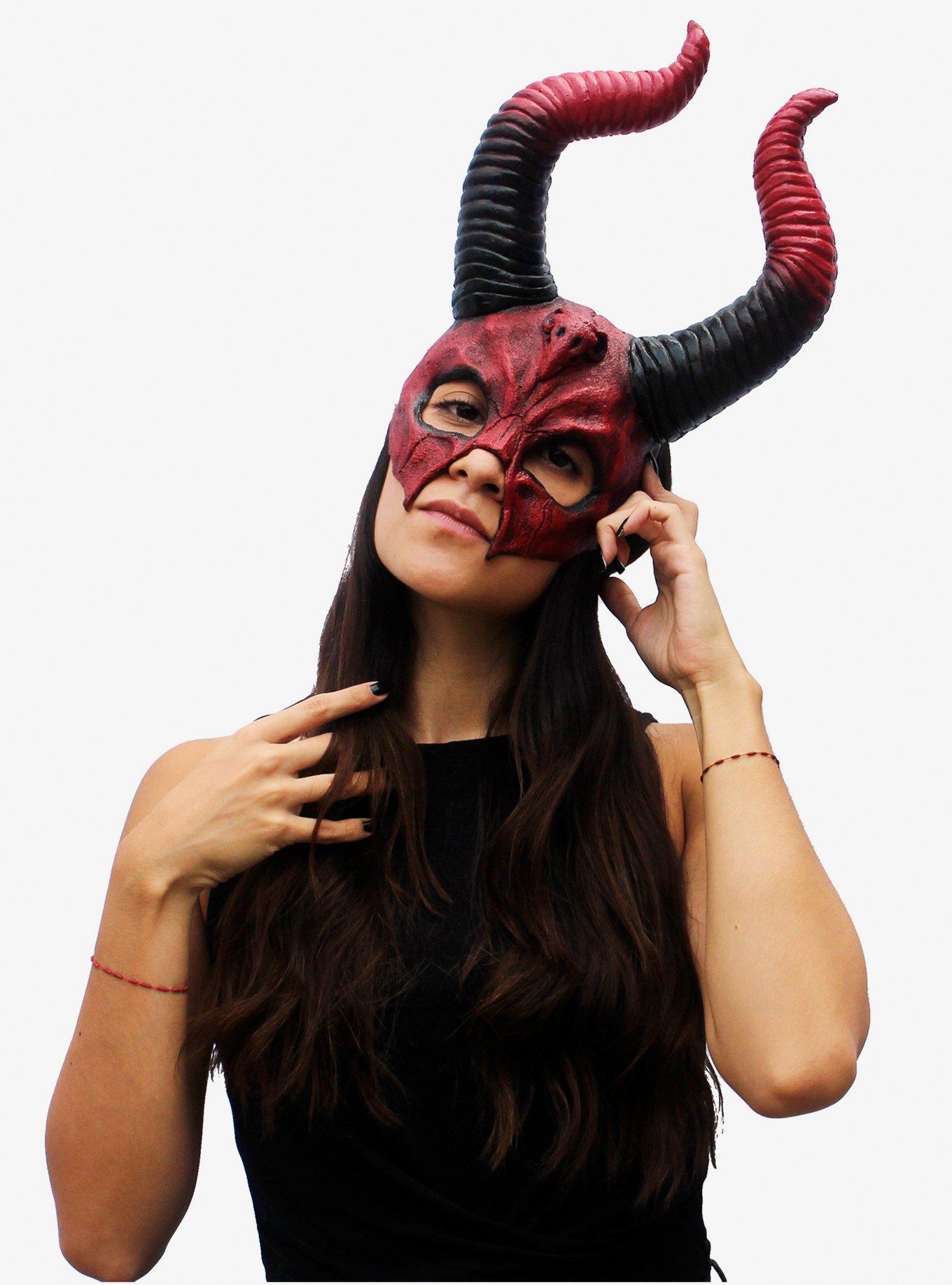 Devil Mythical Horned Skull Mask, , hi-res