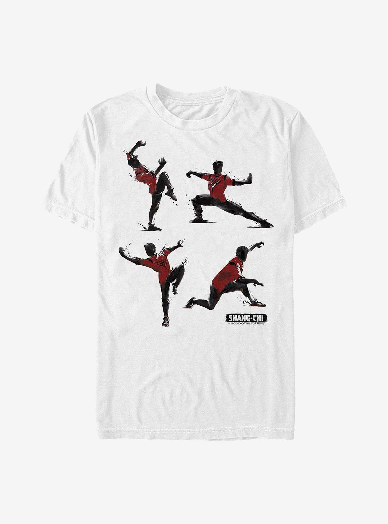 Marvel Shang-Chi And The Legend Of The Ten Rings Kung Fu Poses T-Shirt, WHITE, hi-res