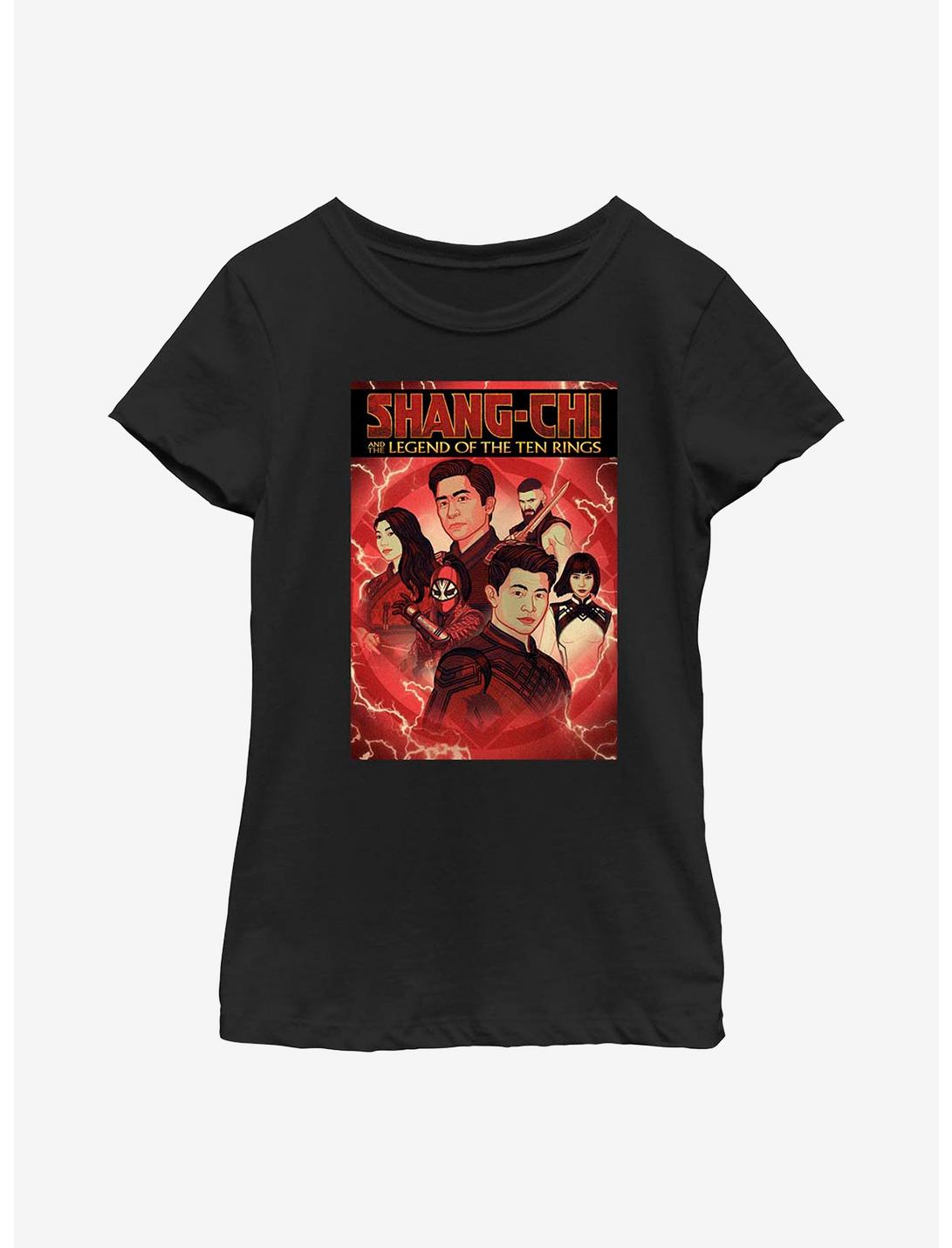 Marvel Shang-Chi And The Legend Of The Ten Rings Comic Cover Youth Girls T-Shirt, BLACK, hi-res