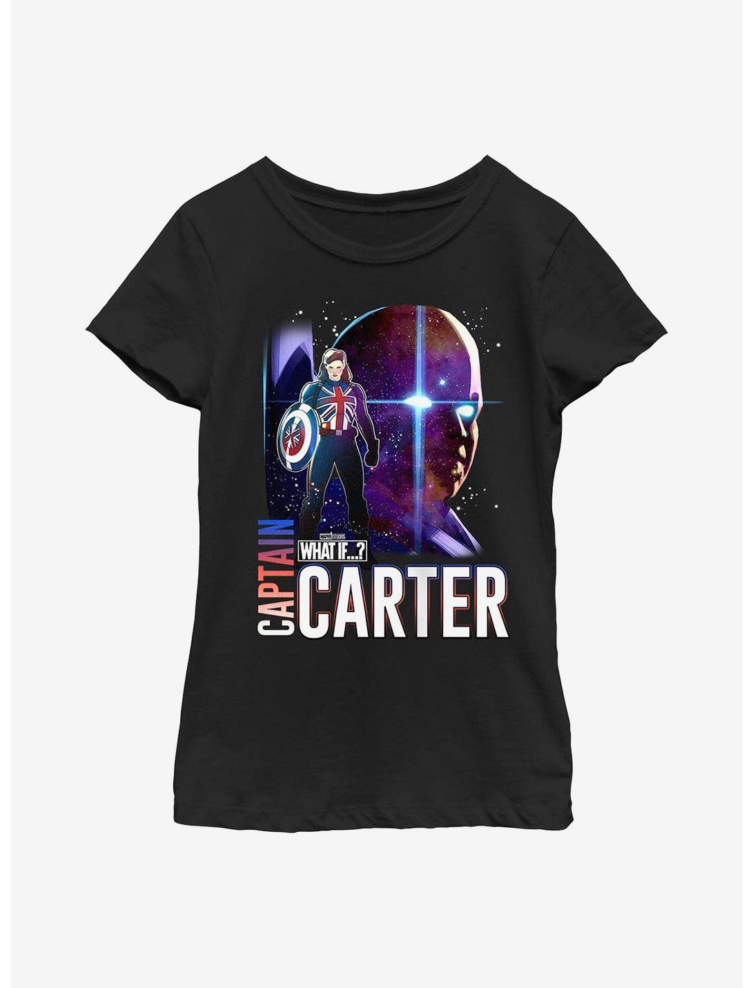 Marvel What If...? Watcher Captain Carter Youth Girls T-Shirt, BLACK, hi-res