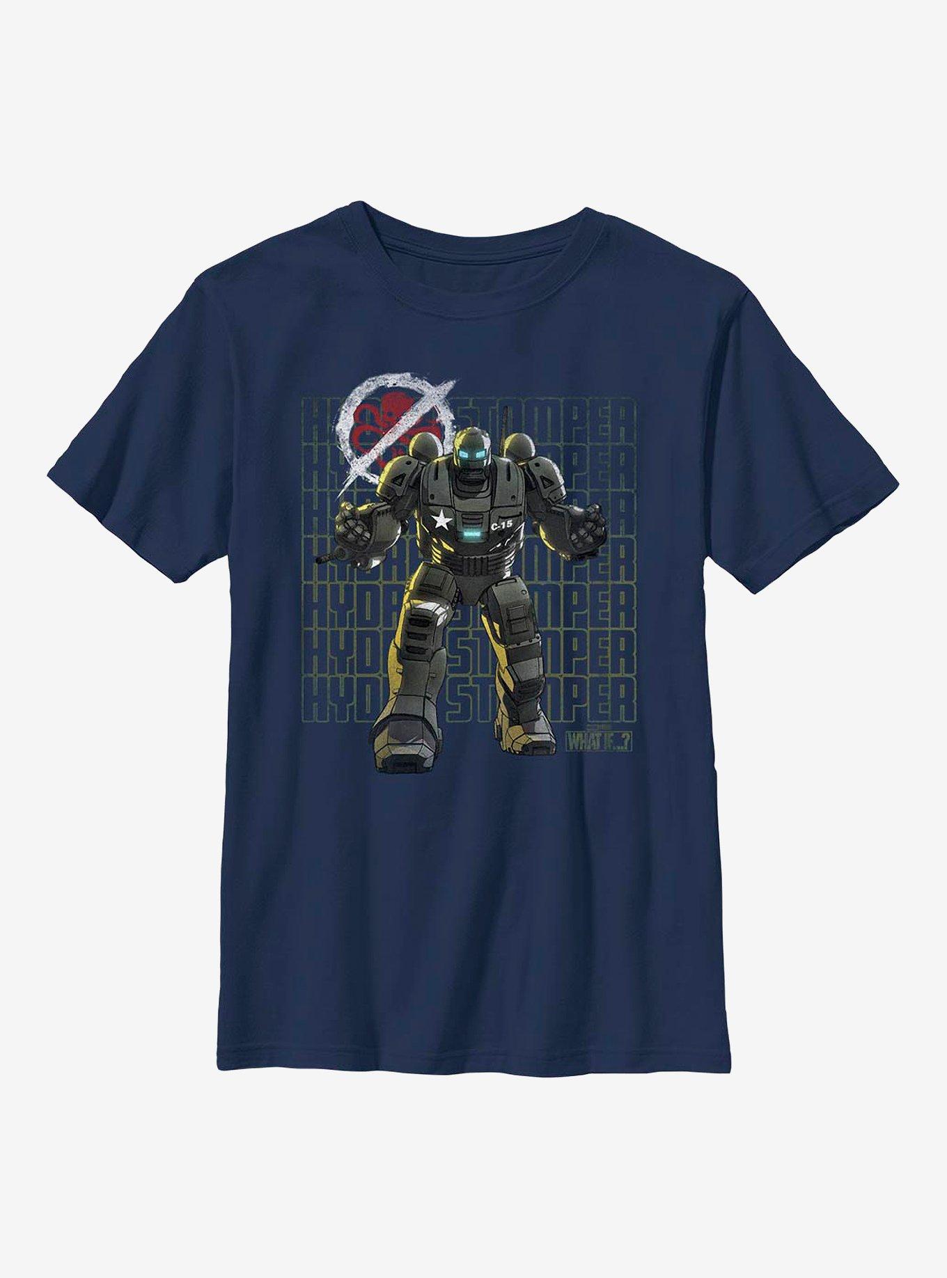Marvel What If...? Rogers Stomper Youth T-Shirt, NAVY, hi-res