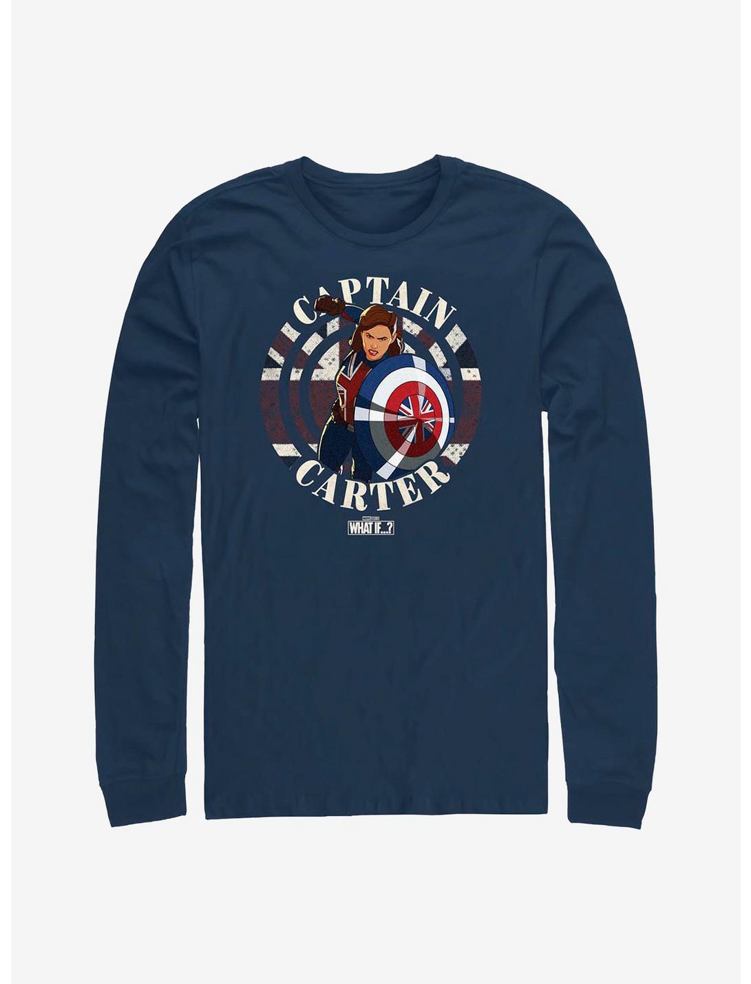 Marvel What If...? Carter Stamp Long-Sleeve T-Shirt, NAVY, hi-res