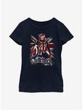 Marvel What If...? Union Jacked Youth Girls T-Shirt, NAVY, hi-res