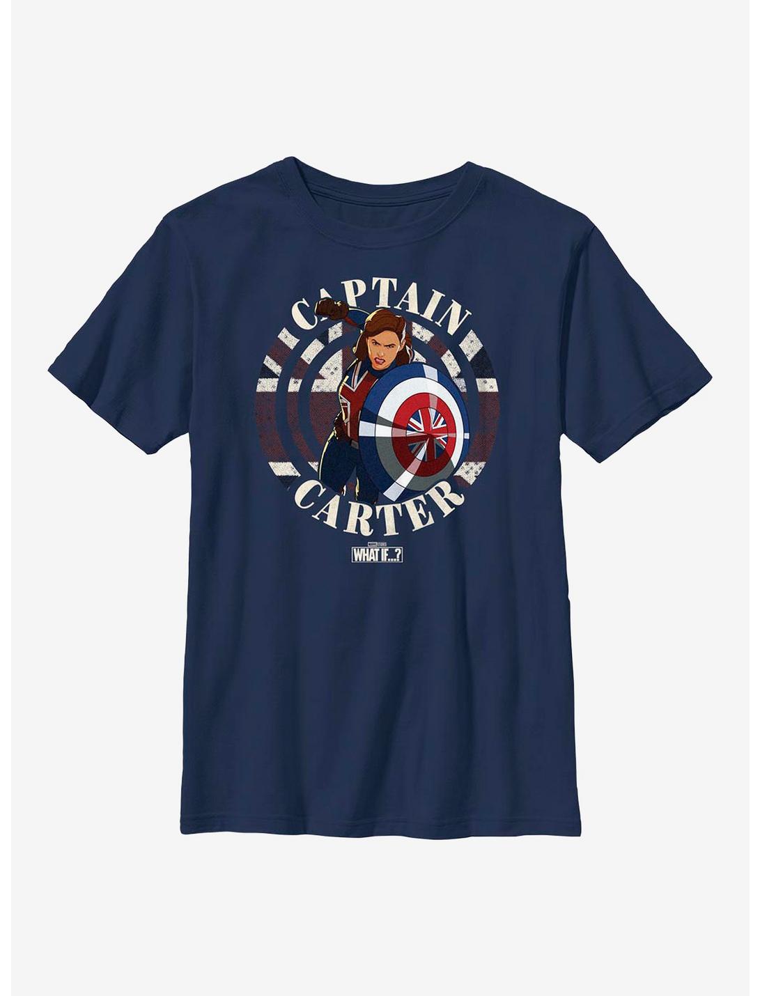 Marvel What If...? Carter Stamp Youth T-Shirt, NAVY, hi-res