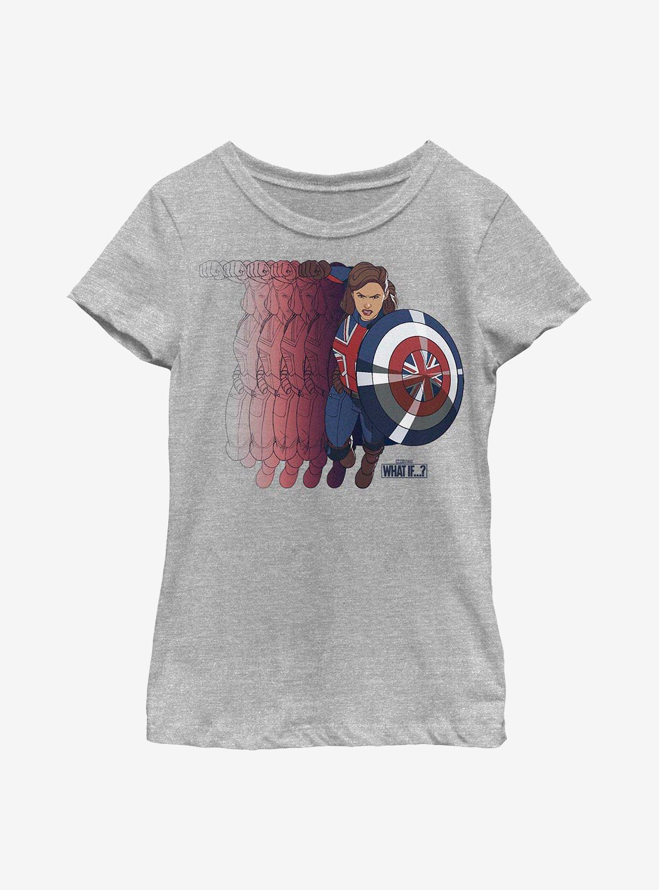 Marvel What If...? Carter Spreader Youth Girls T-Shirt, ATH HTR, hi-res