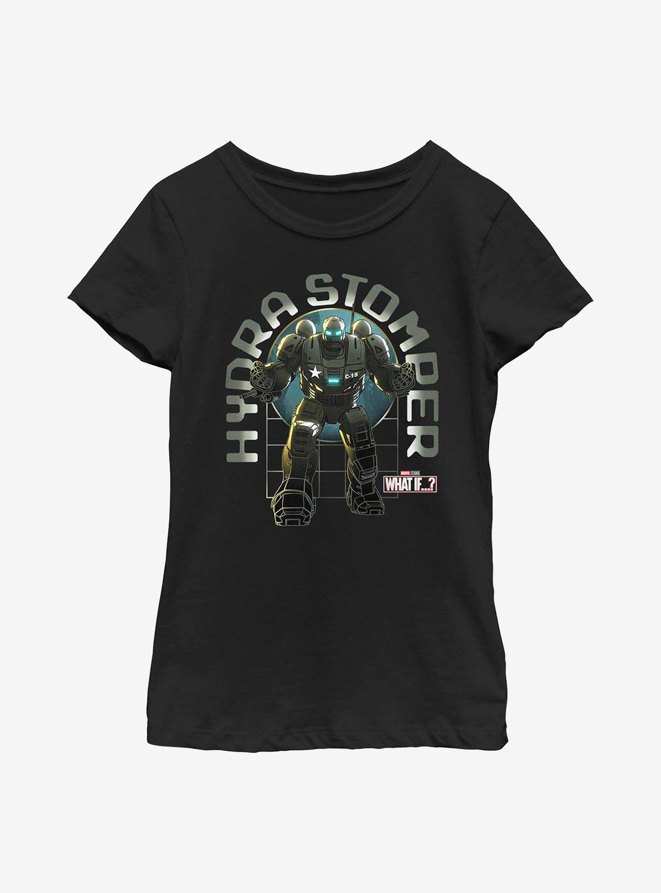 Marvel What If...? Hydra Stomper Stomp Youth Girls T-Shirt, BLACK, hi-res
