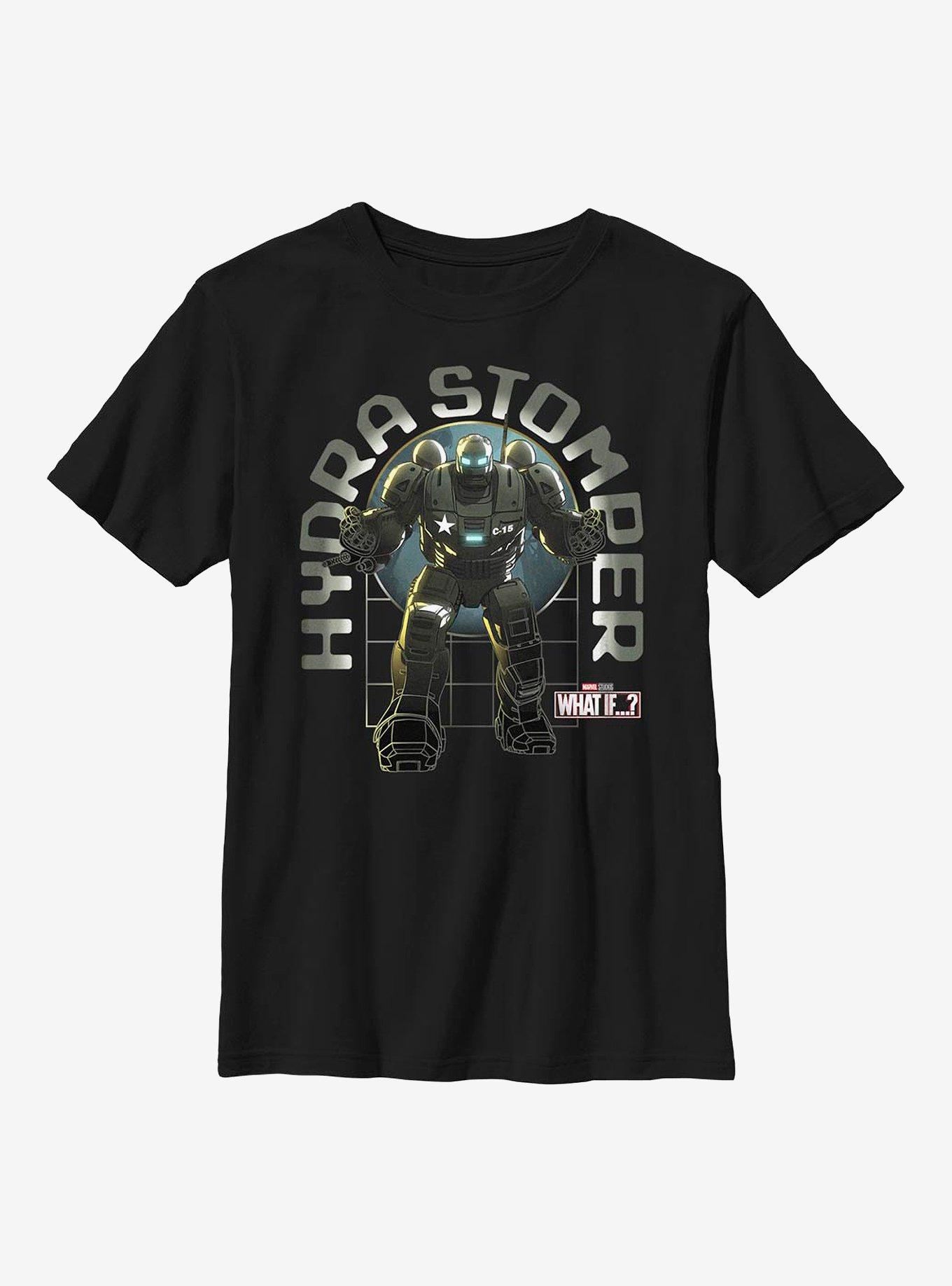Marvel What If...? Hydra Stomper Stomp Youth T-Shirt, BLACK, hi-res view 1