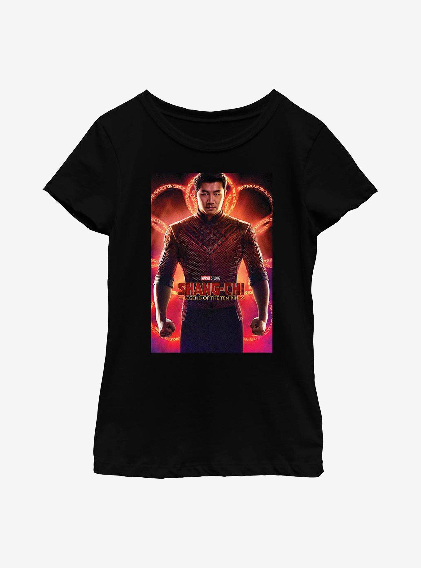 Marvel Shang-Chi And The Legend Of The Ten Rings Shang Chi Poster Youth Girls T-Shirt, BLACK, hi-res