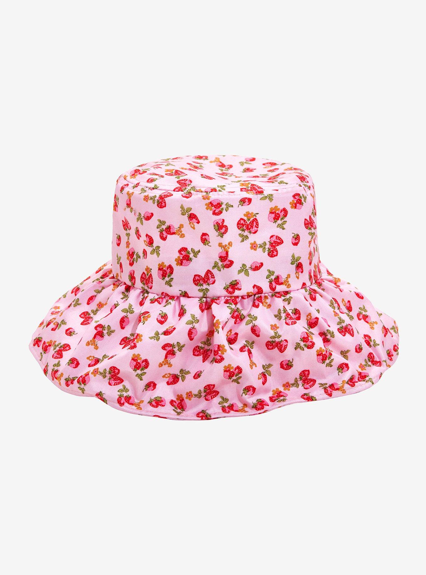 Pink Strawberry Bonnet Hat, , hi-res