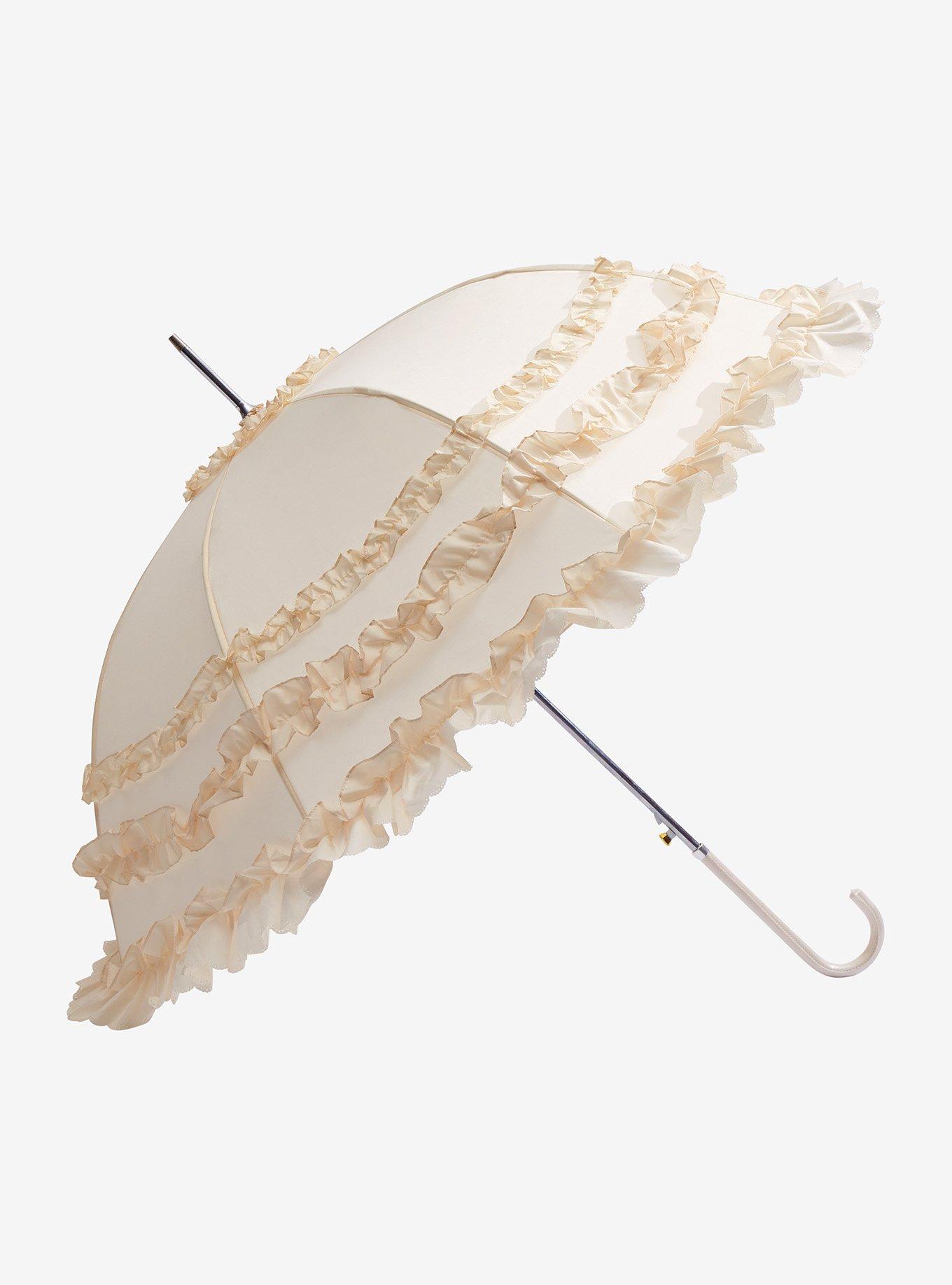Cream Ruffle Parasol, , hi-res