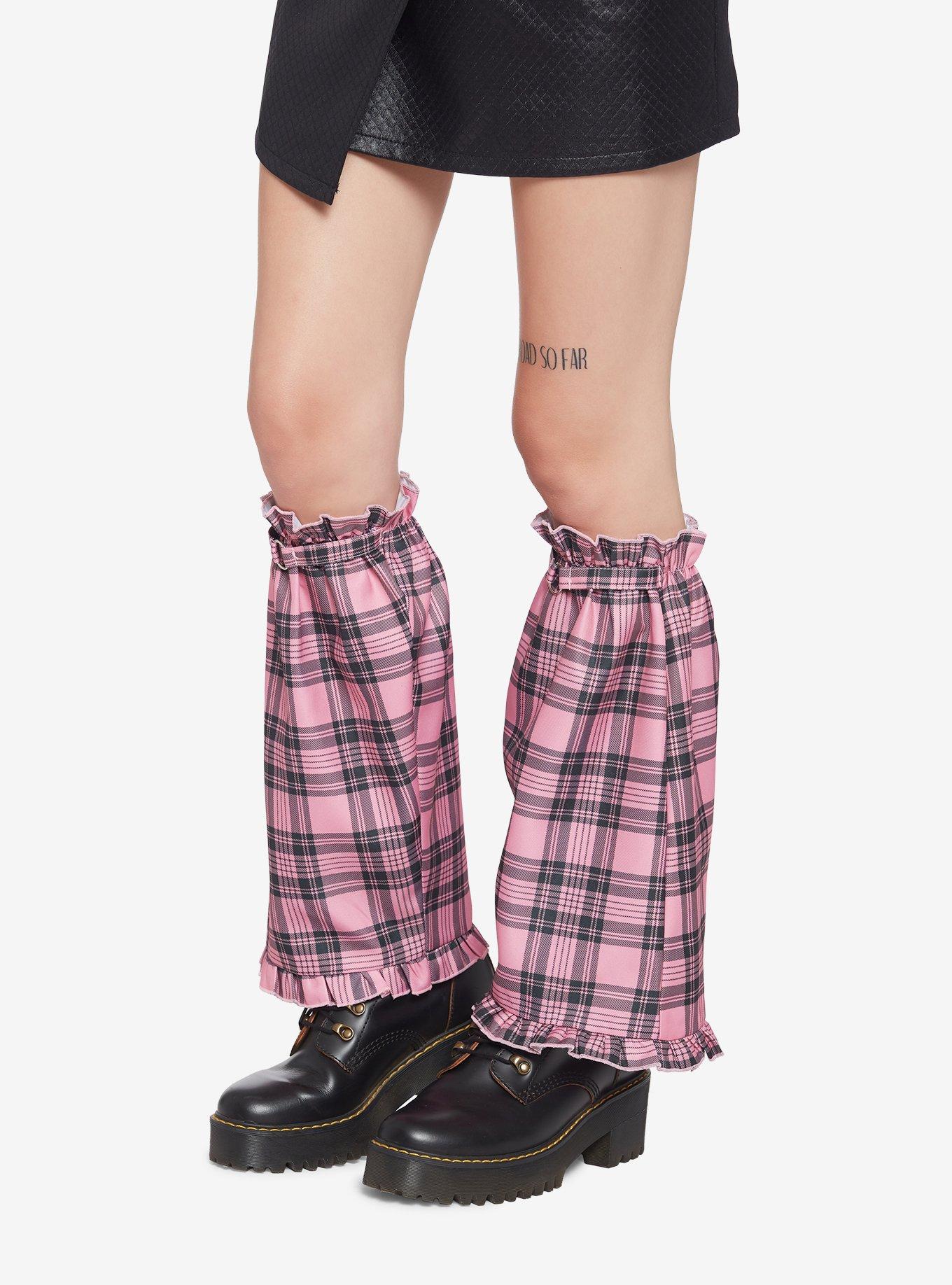 Pink Plaid Leg Warmers, , hi-res