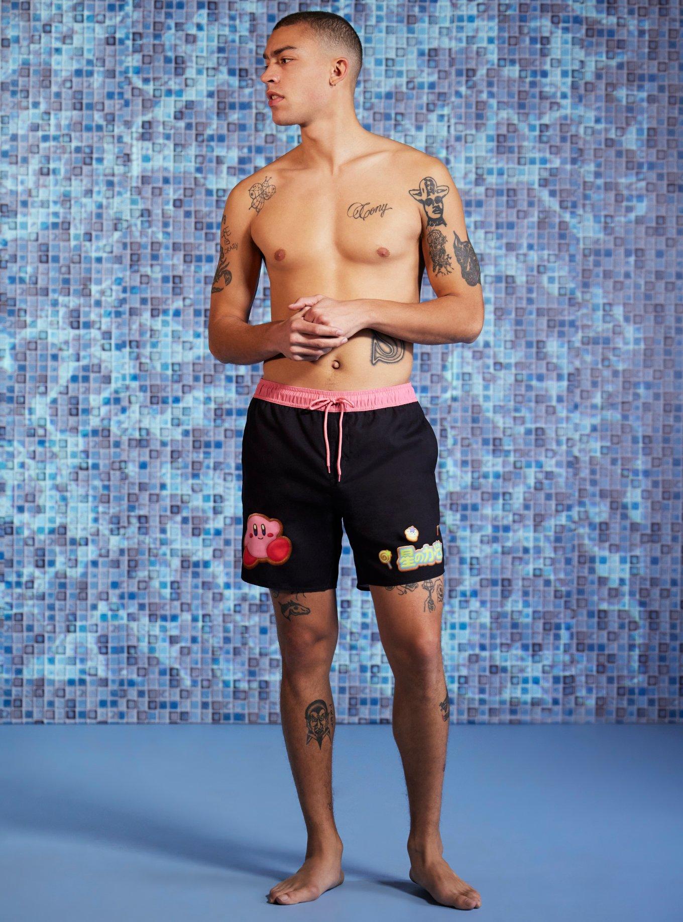 Men Swim Trunks Flocked Starlettes