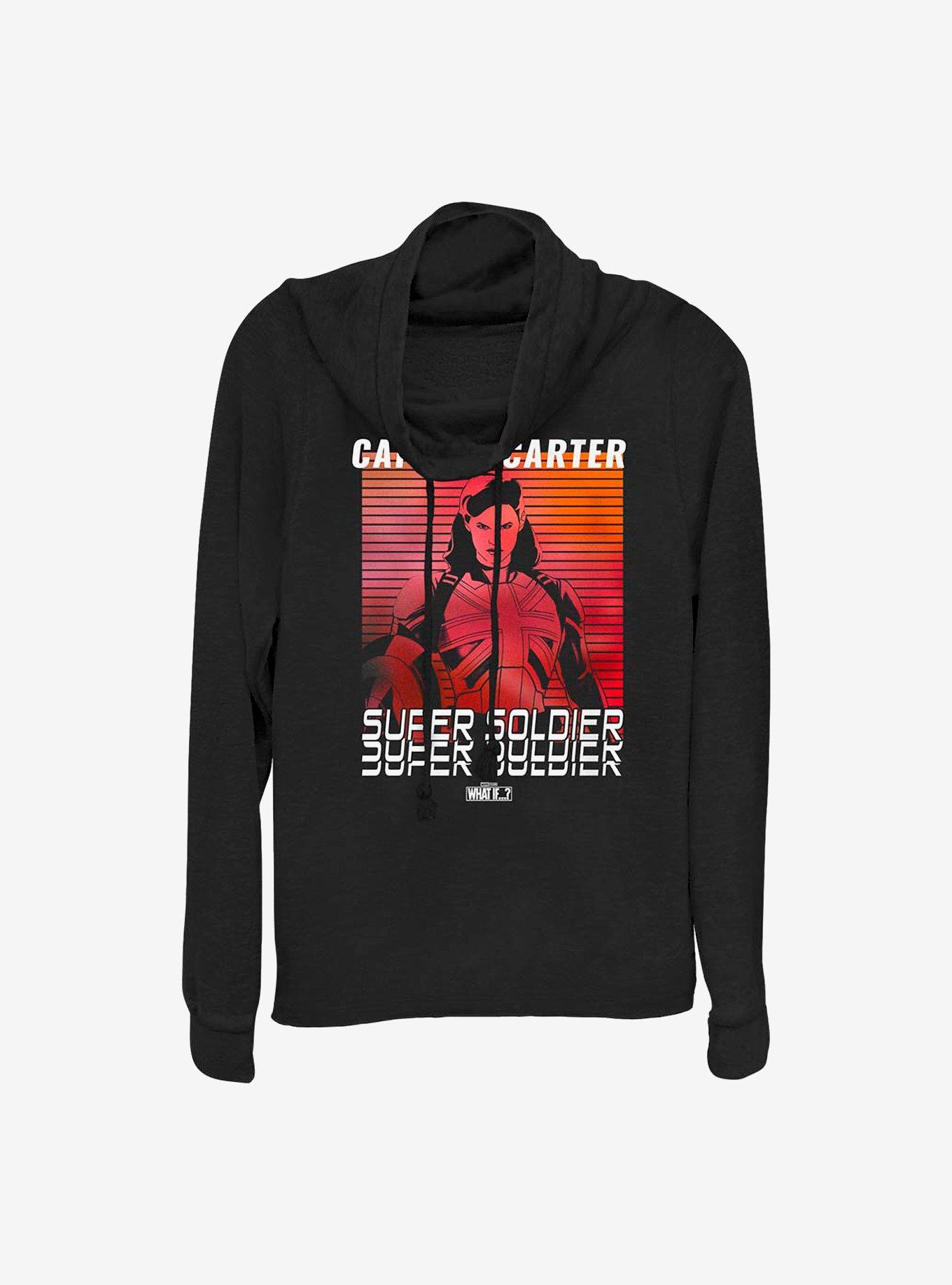 Marvel What If...? Captain Carter Super Soldier Cowlneck Long-Sleeve Girls Top, , hi-res