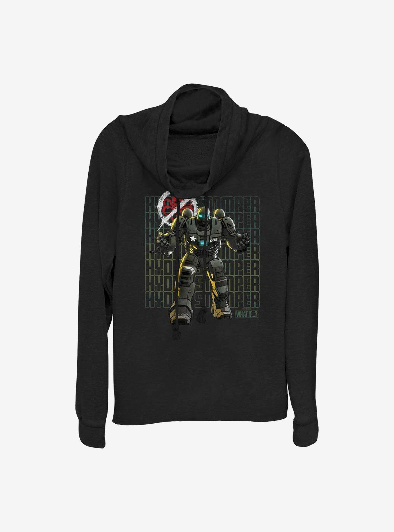 Marvel What If...? Rogers Suit Cowlneck Long-Sleeve Girls Top, BLACK, hi-res