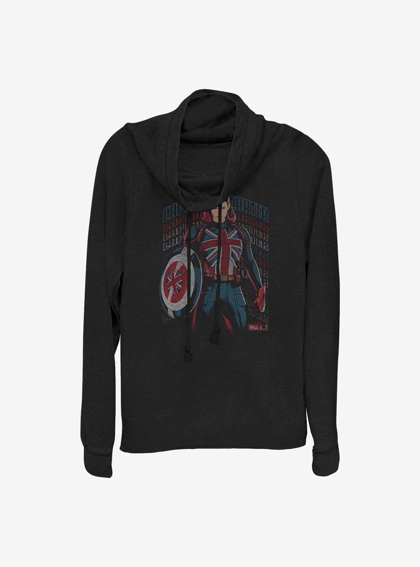 Marvel What If...? The Hydra Stomper Captain Carter Cowlneck Long-Sleeve Girls Top, , hi-res
