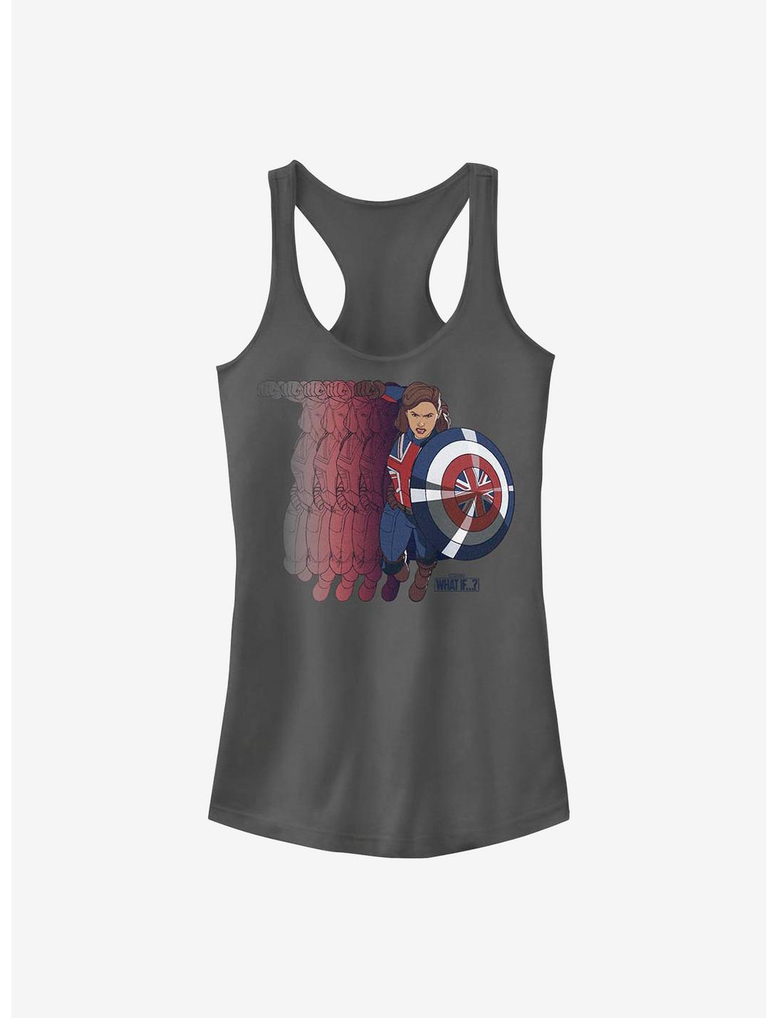 Marvel What If...? Captain Carter Shield Girls Tank, CHARCOAL, hi-res