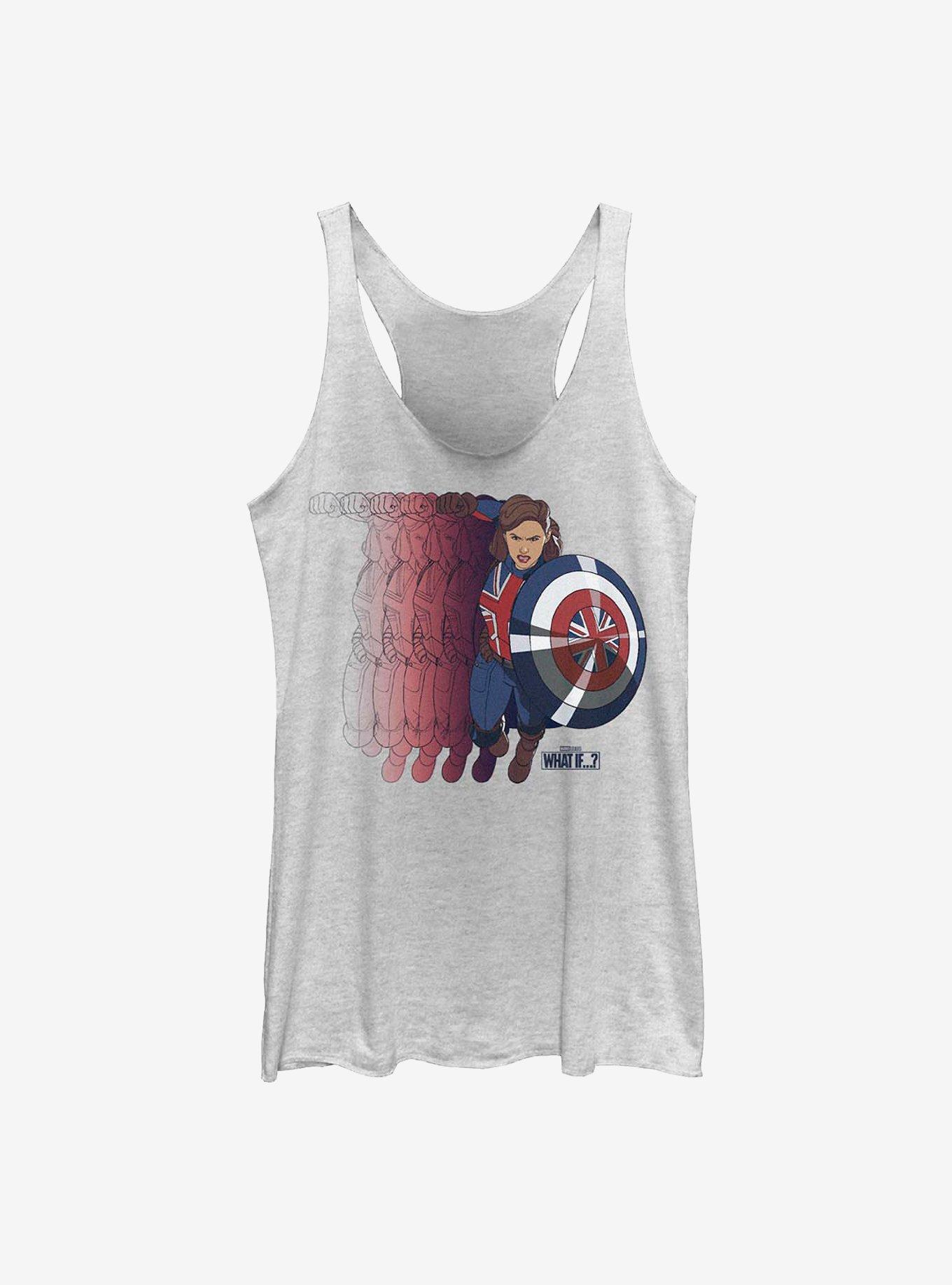 Marvel What If...? Captain Carter Shield Girls Tank, WHITE HTR, hi-res