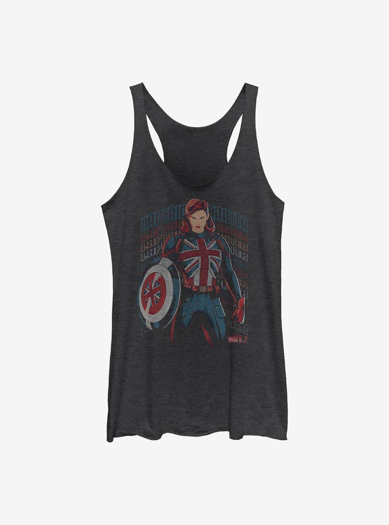 Marvel What If...? The Hydra Stomper Captain Carter Girls Tank, BLK HTR, hi-res