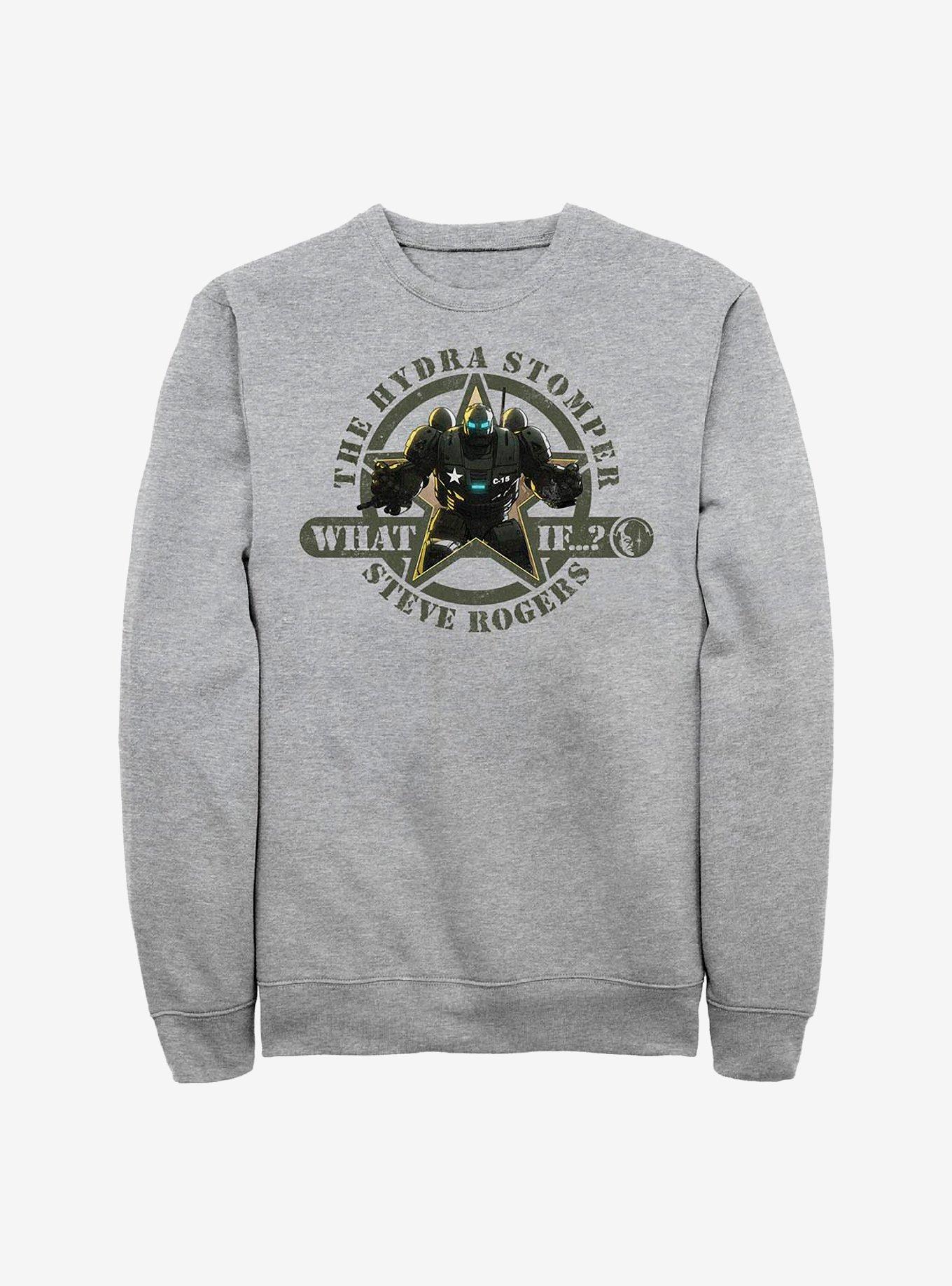 Marvel What If...? The Hydra Stomper Steve Rogers Crew Sweatshirt, ATH HTR, hi-res