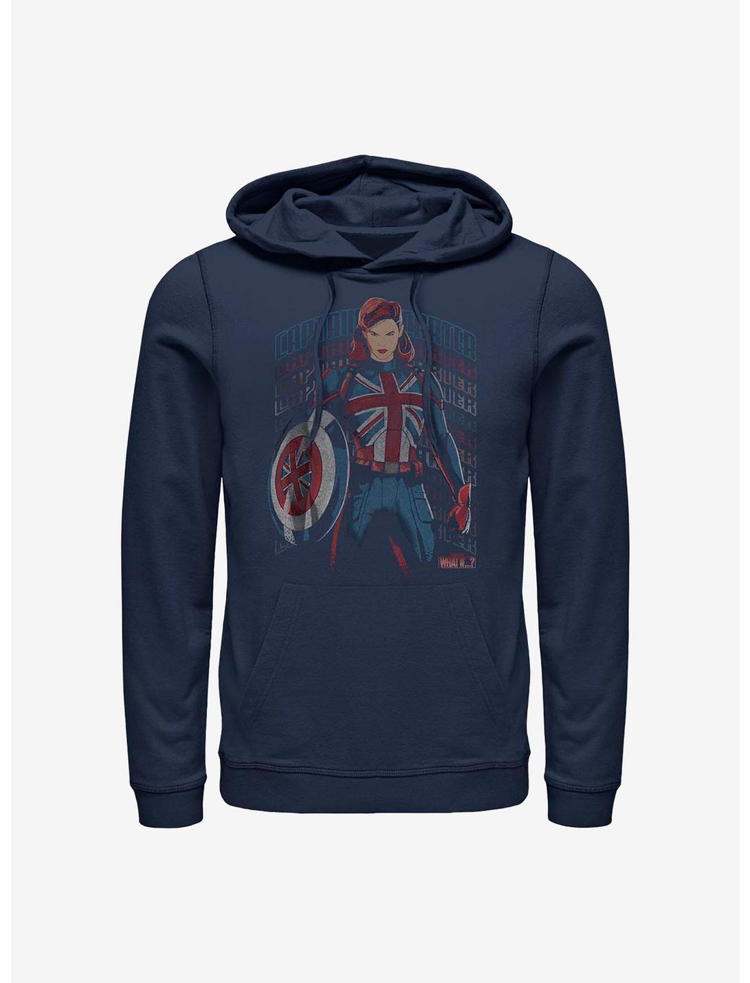 Marvel What If...? The Hydra Stomper Captain Carter Hoodie, NAVY, hi-res