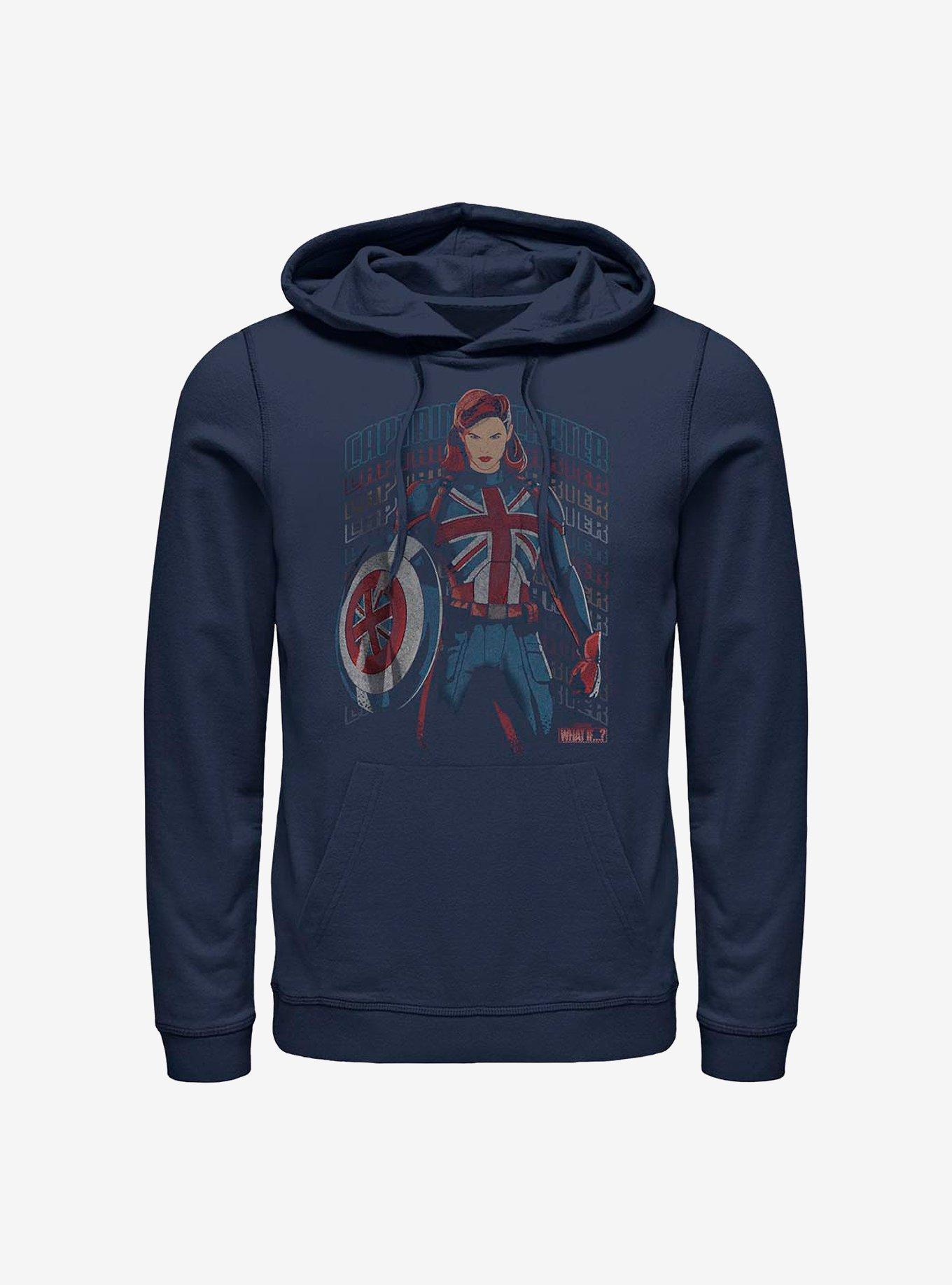 Marvel What If...? The Hydra Stomper Captain Carter Hoodie, NAVY, hi-res